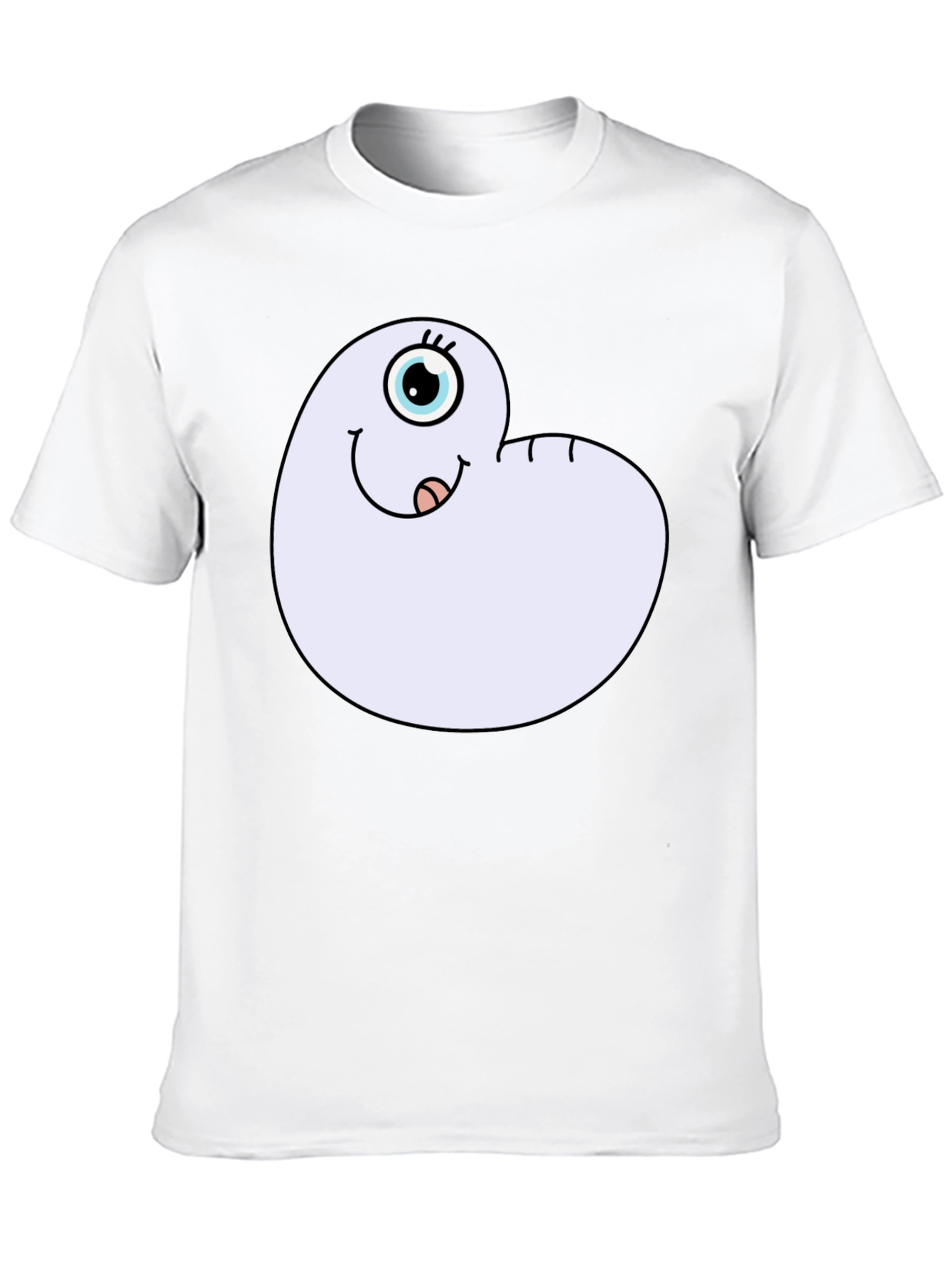 Black Cartoon Worm Tee - Funny Graphic T-Shirt view 10
