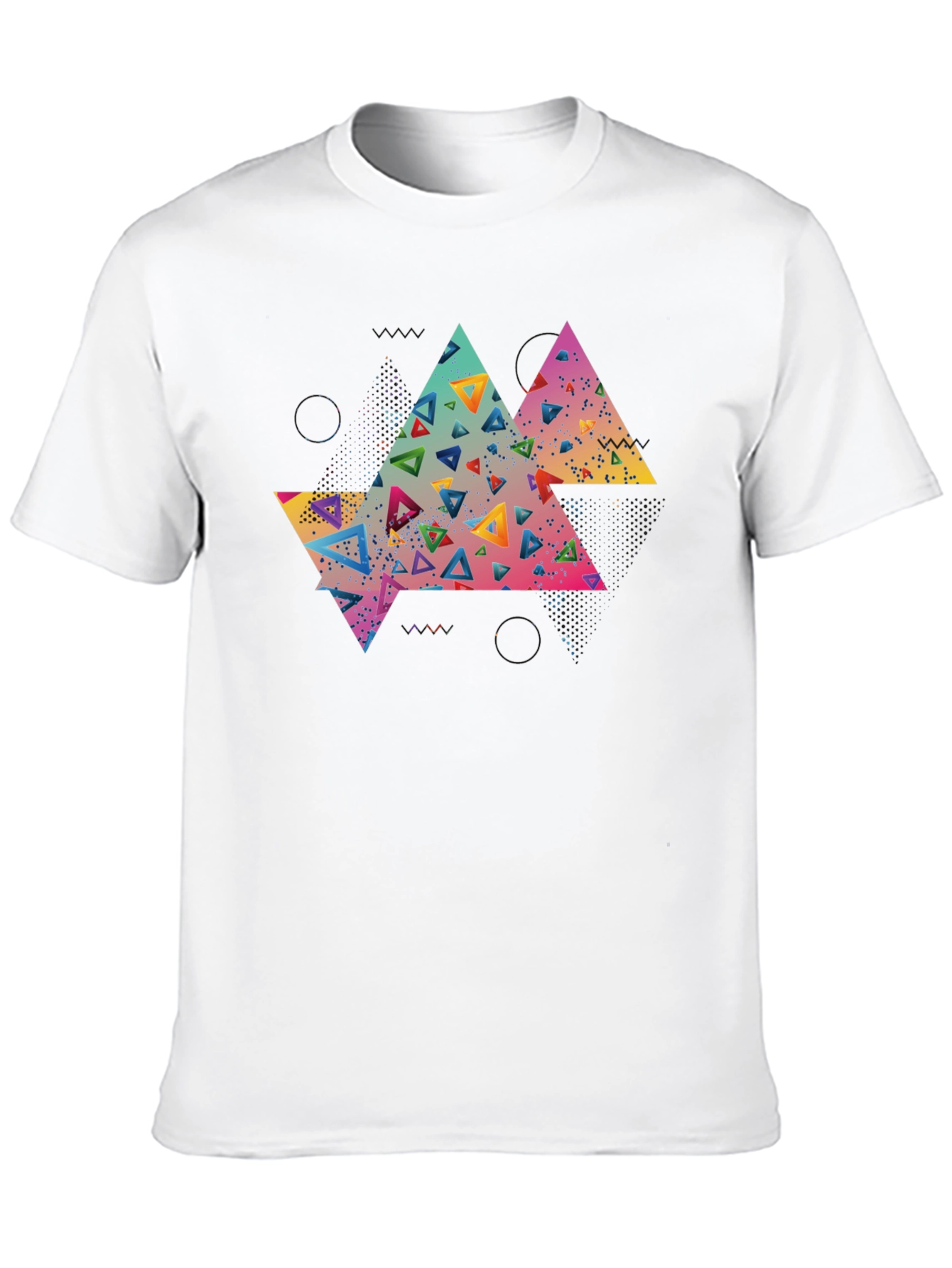 Black Abstract Triangle Graphic Tee - Black view 10