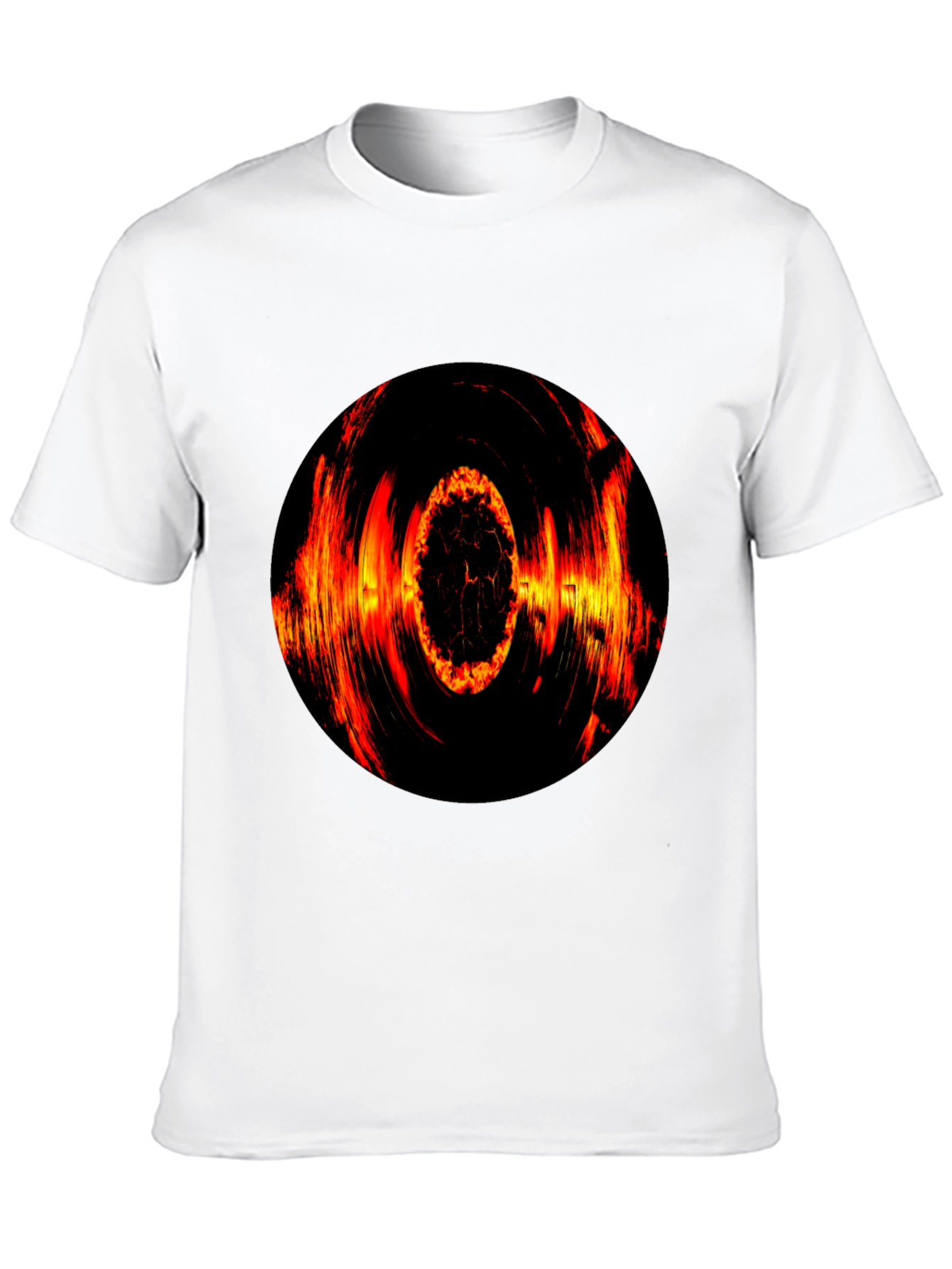 Black Fiery Vortex Graphic T-Shirt - Bold Black Tee view 10