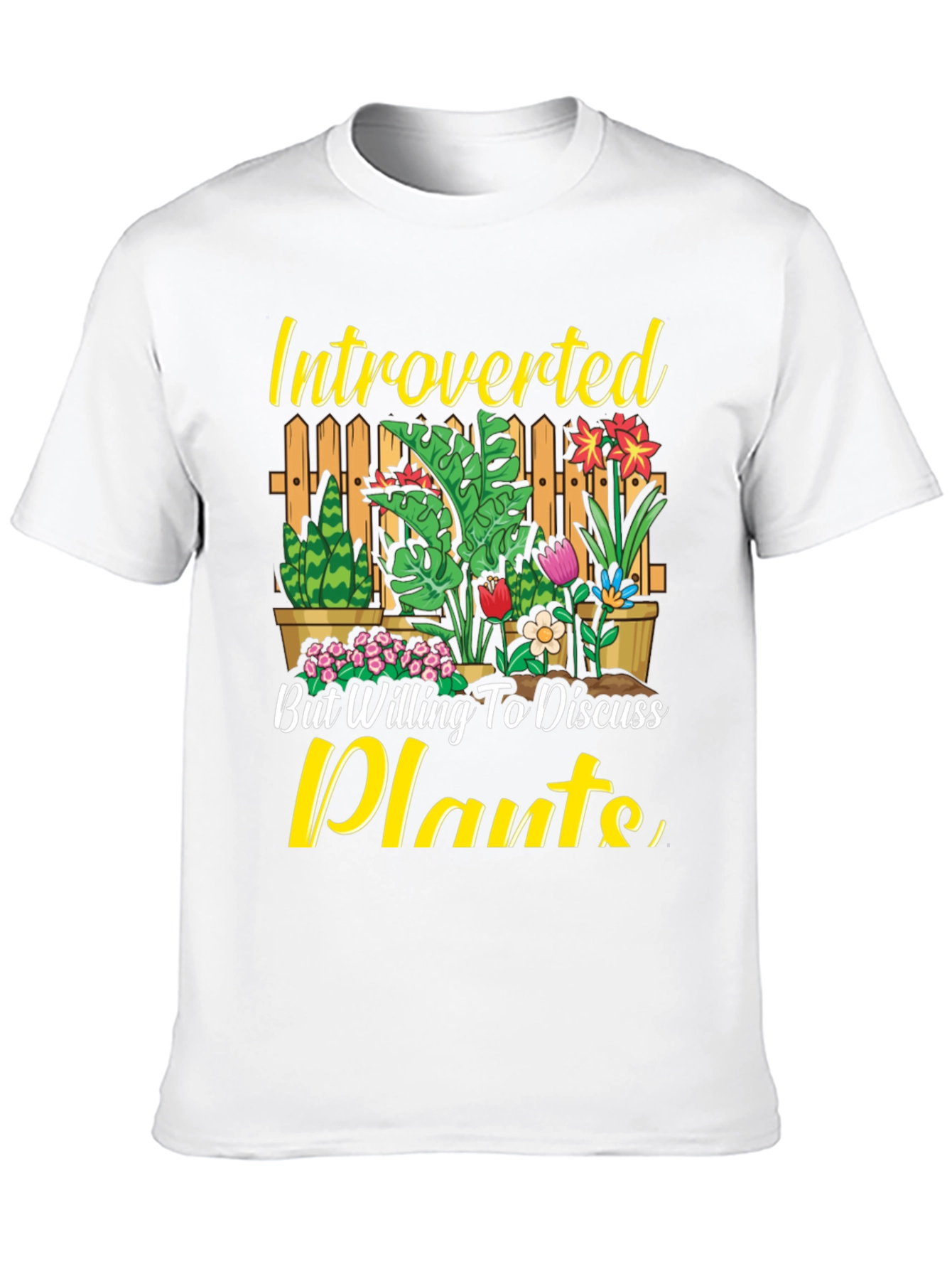 Black Introverted Plants Graphic T-Shirt view 10