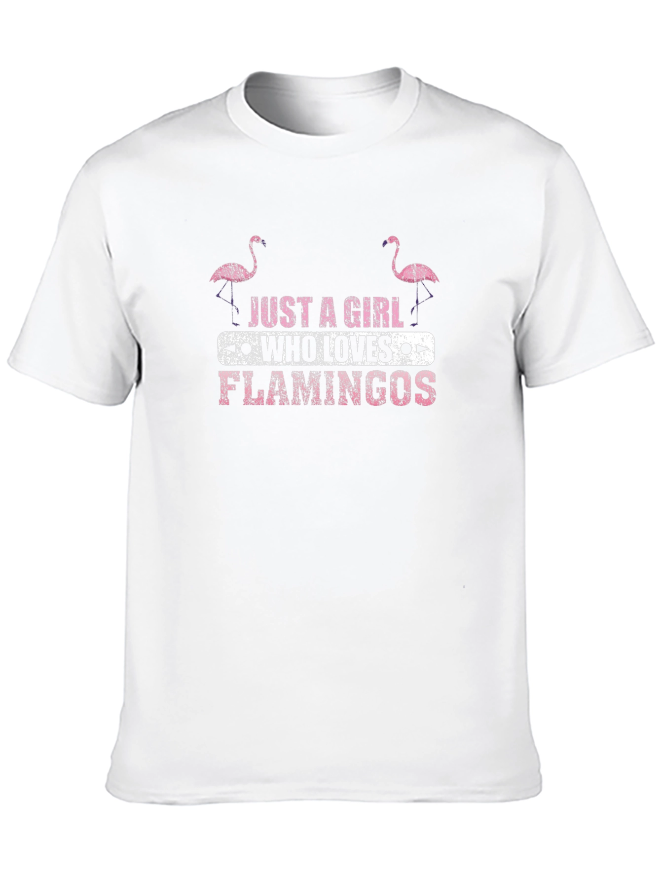 Black Just a Girl Who Loves Flamingos Graphic Tee view 10