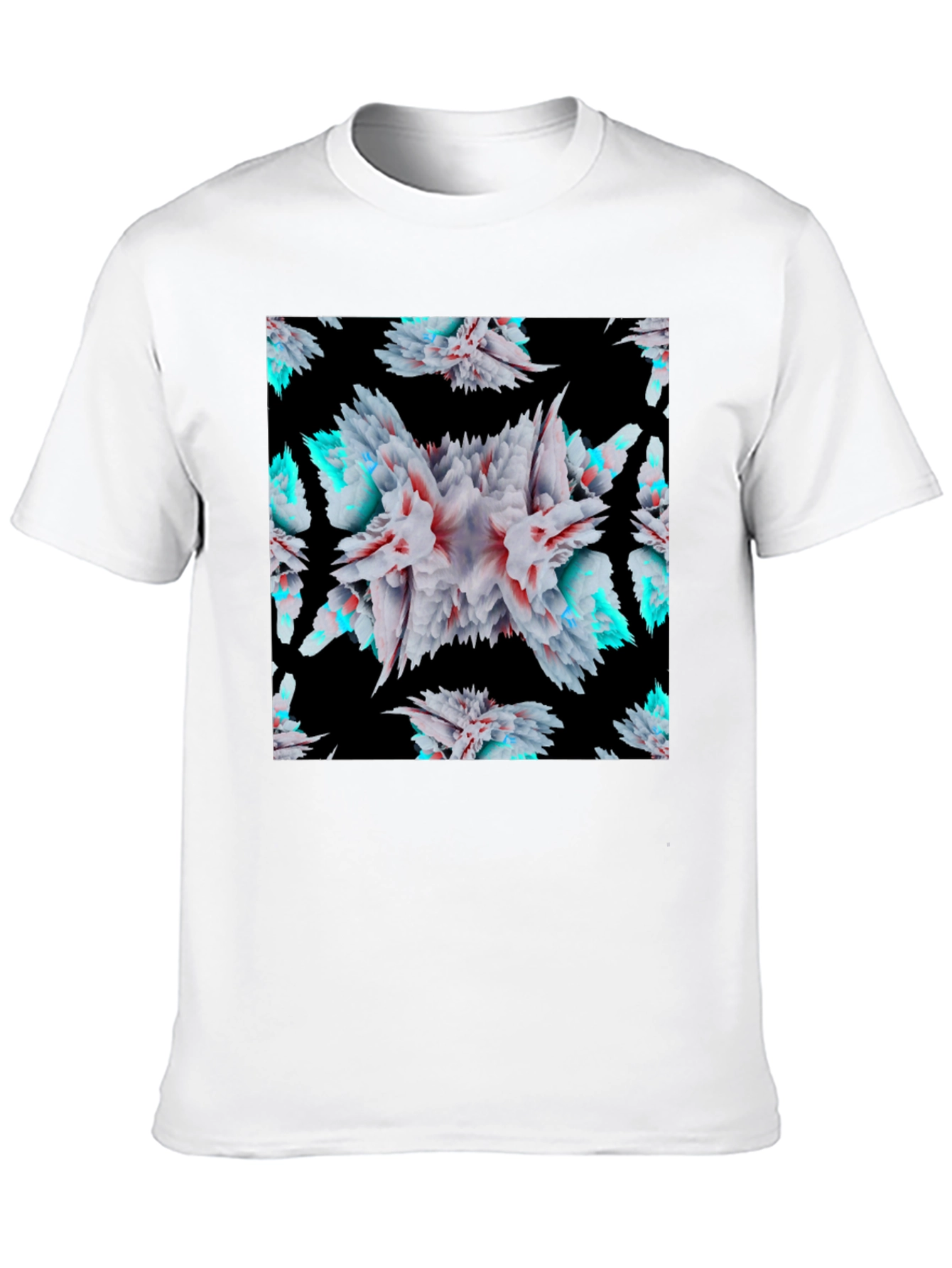 Black Abstract Floral Burst Black T-Shirt view 10