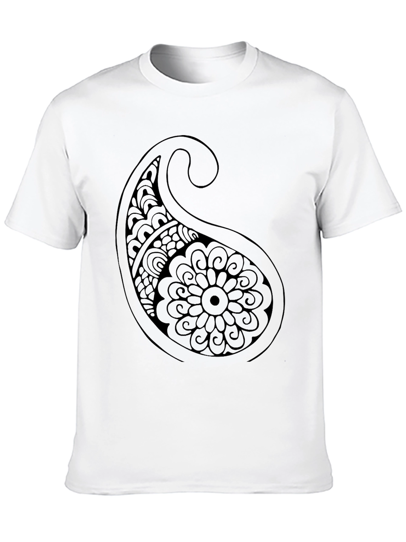 Black Paisley Print Black T-Shirt view 10