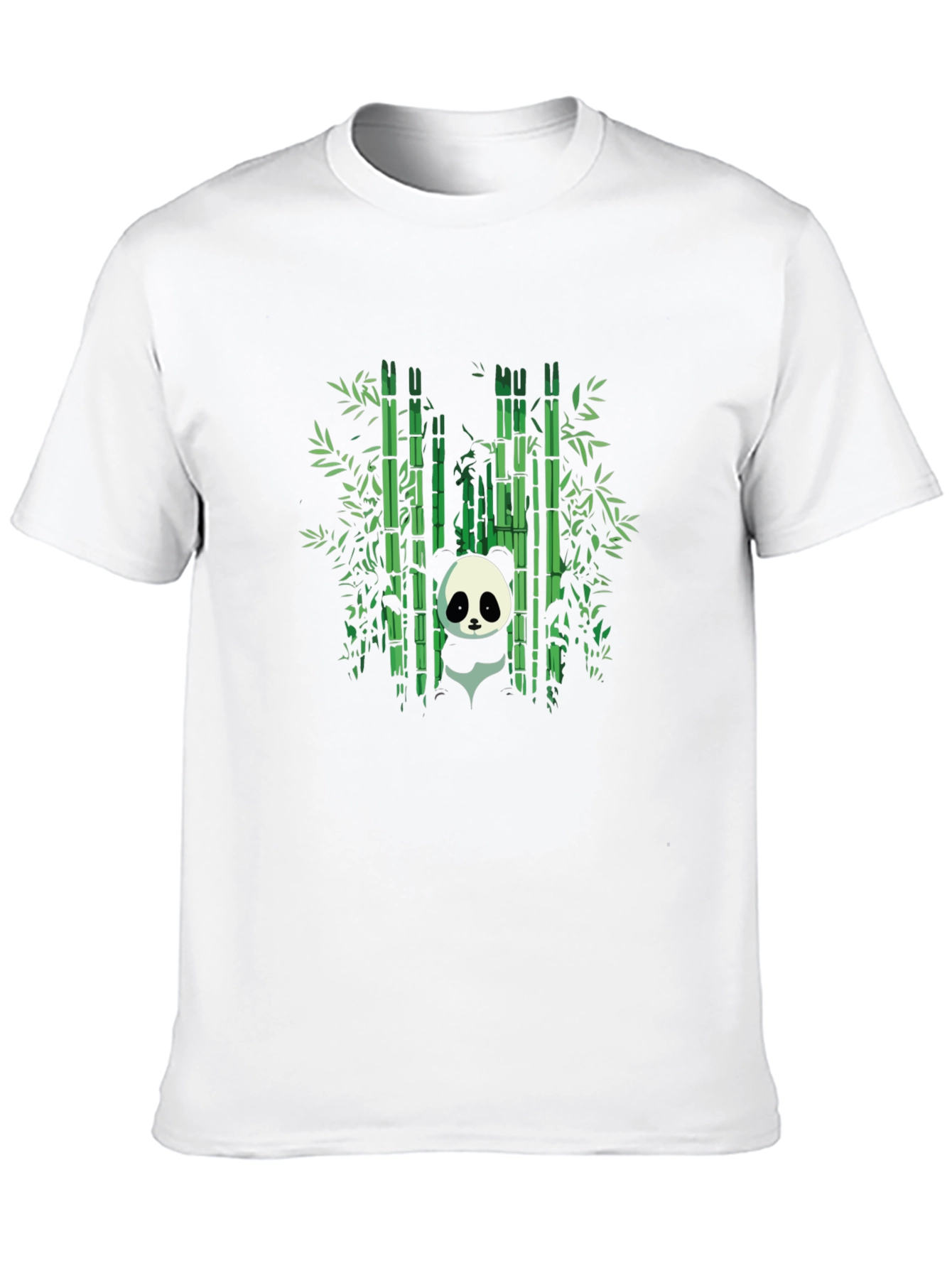 Black Panda Bamboo Forest Graphic Black T-Shirt view 10