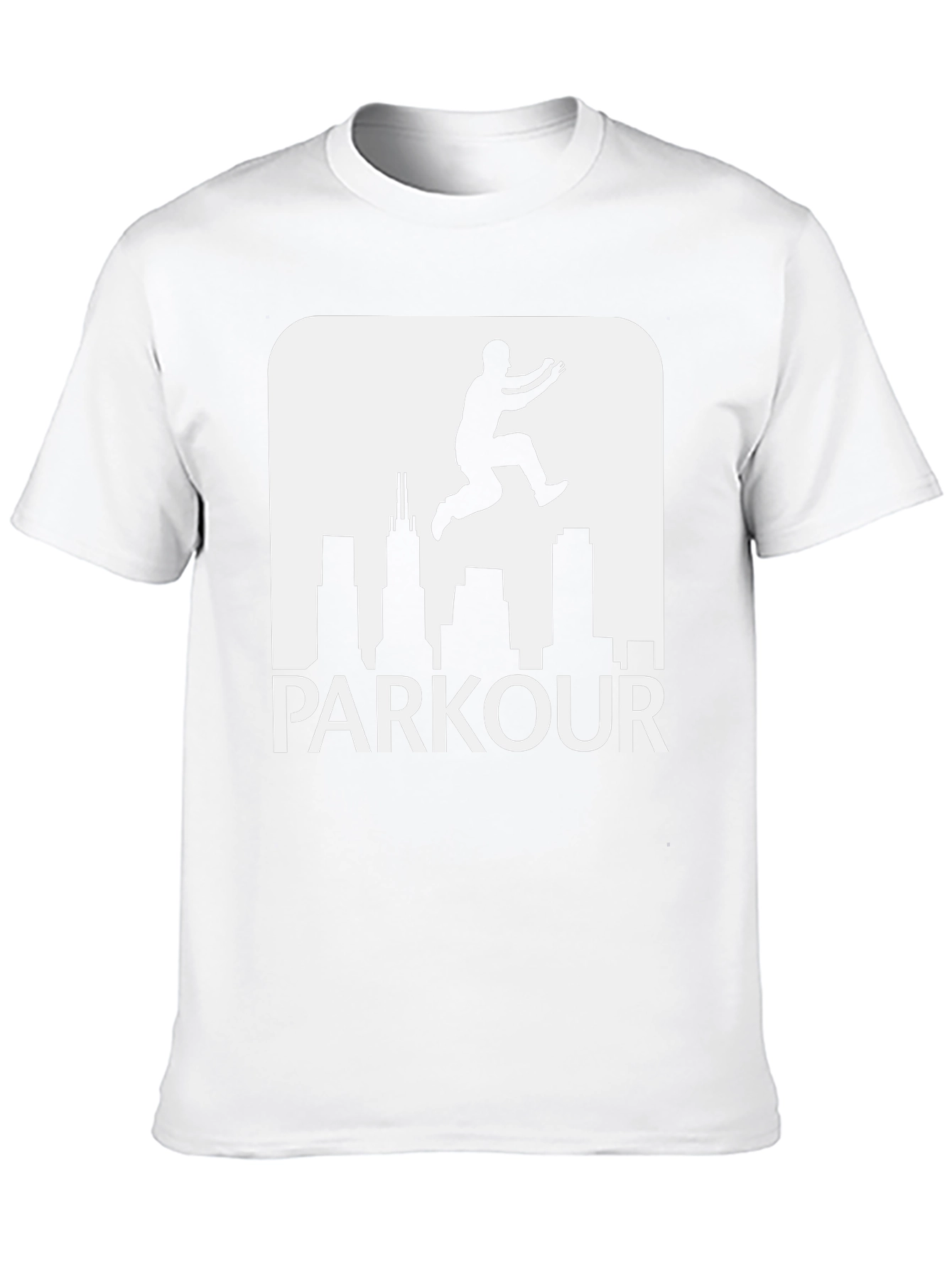 Black Parkour Chicago Skyline Black T-Shirt view 10