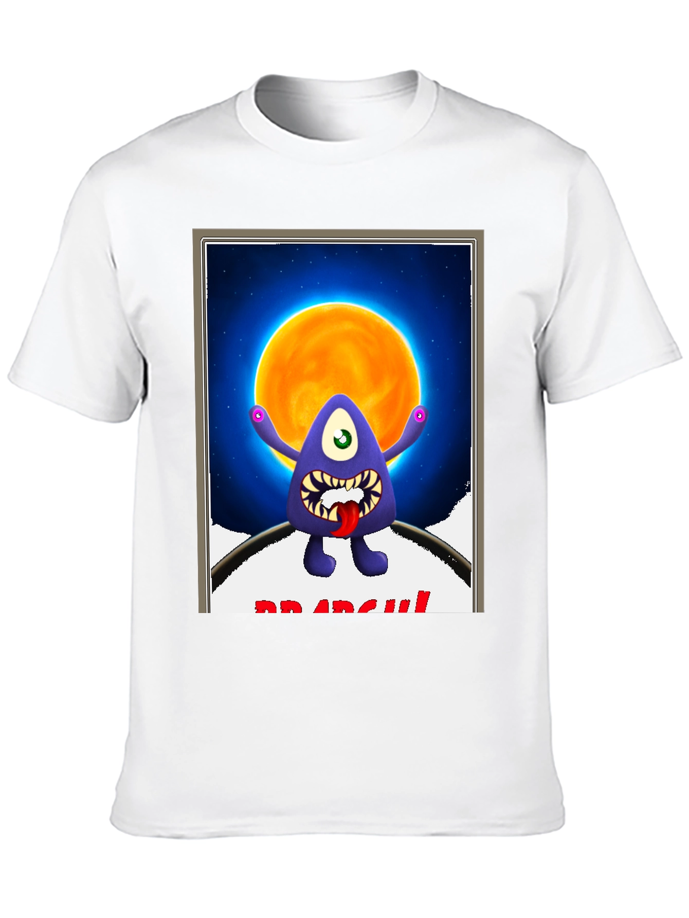 Black Monster Graphic T-Shirt - One Eye, Funny, Dark view 10