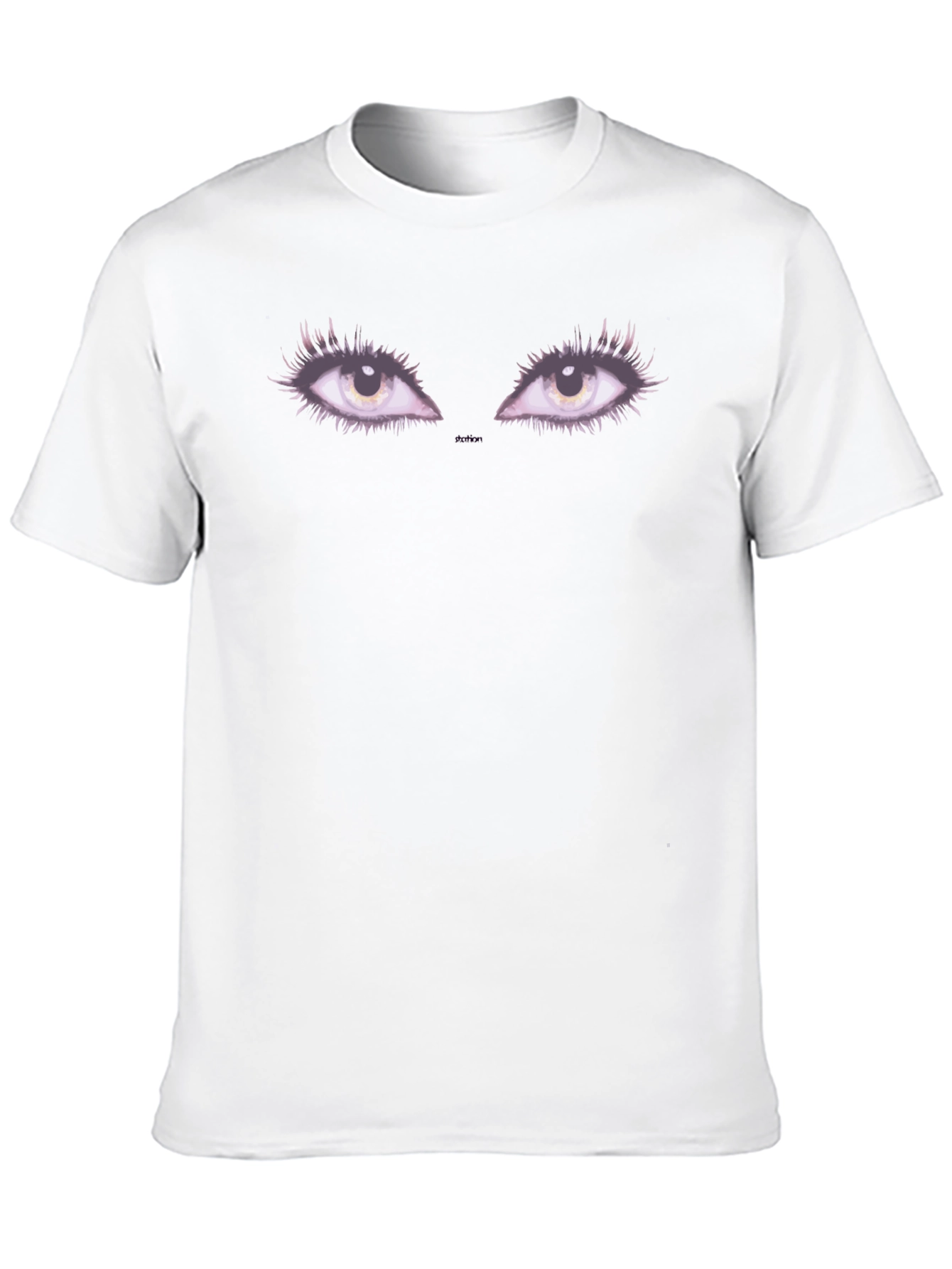 Black Mysterious Eyes Graphic Tee - Premium Black Cotton view 10