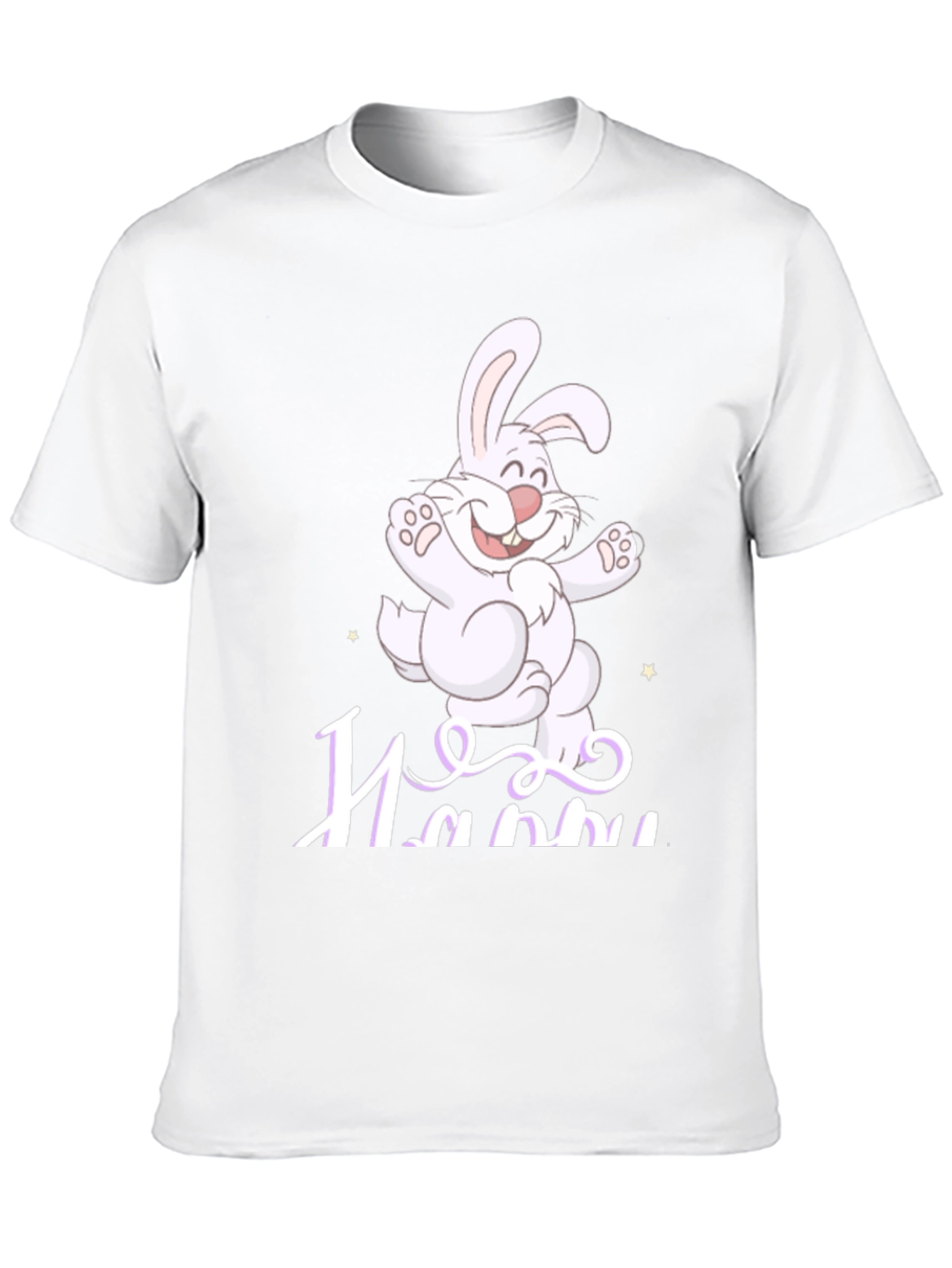 Black Happy Easter Bunny T-Shirt - Cartoon Rabbit Design view 10