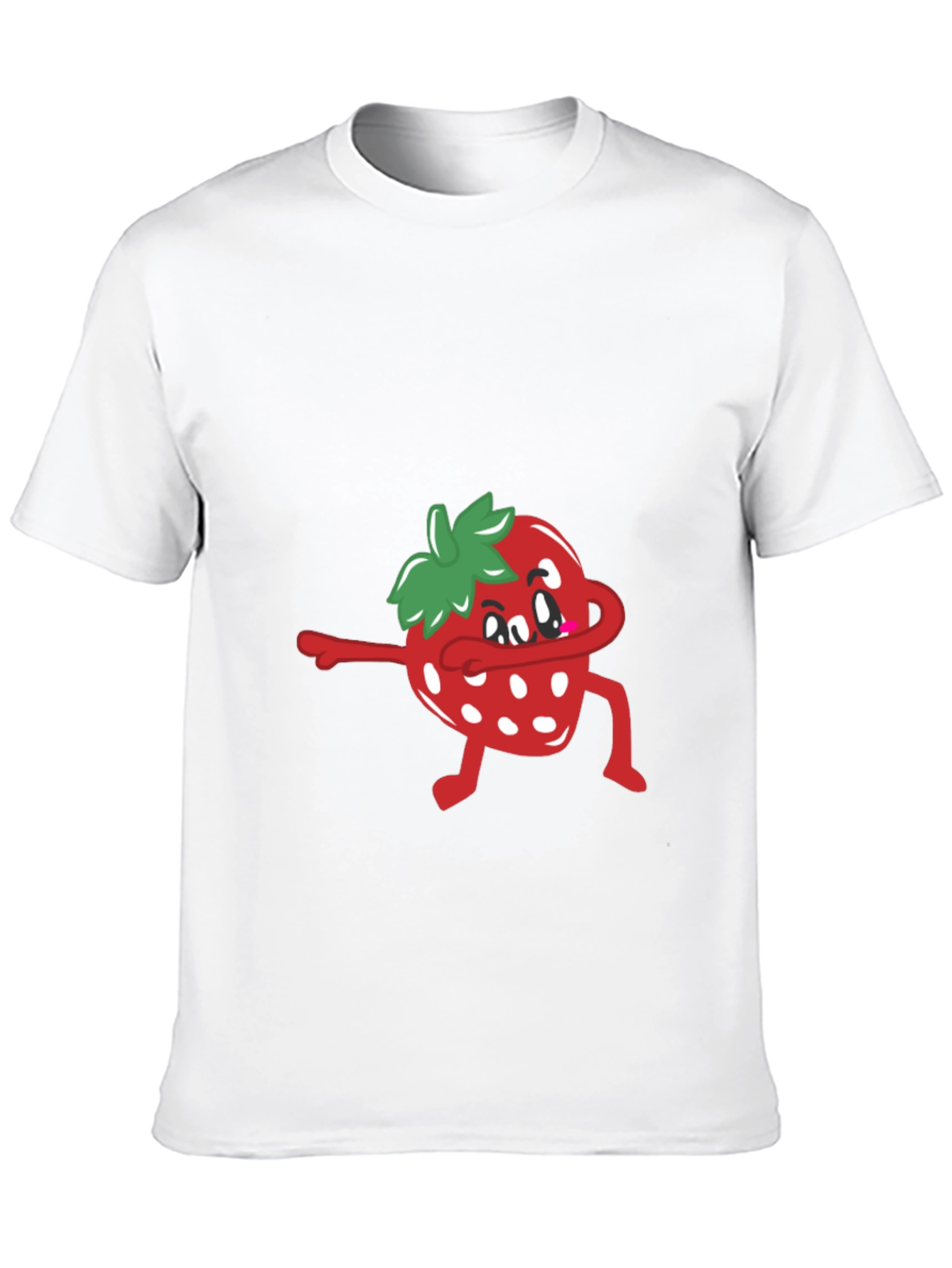 Black Dabbing Strawberry T-Shirt - Funny Fruit Tee view 10