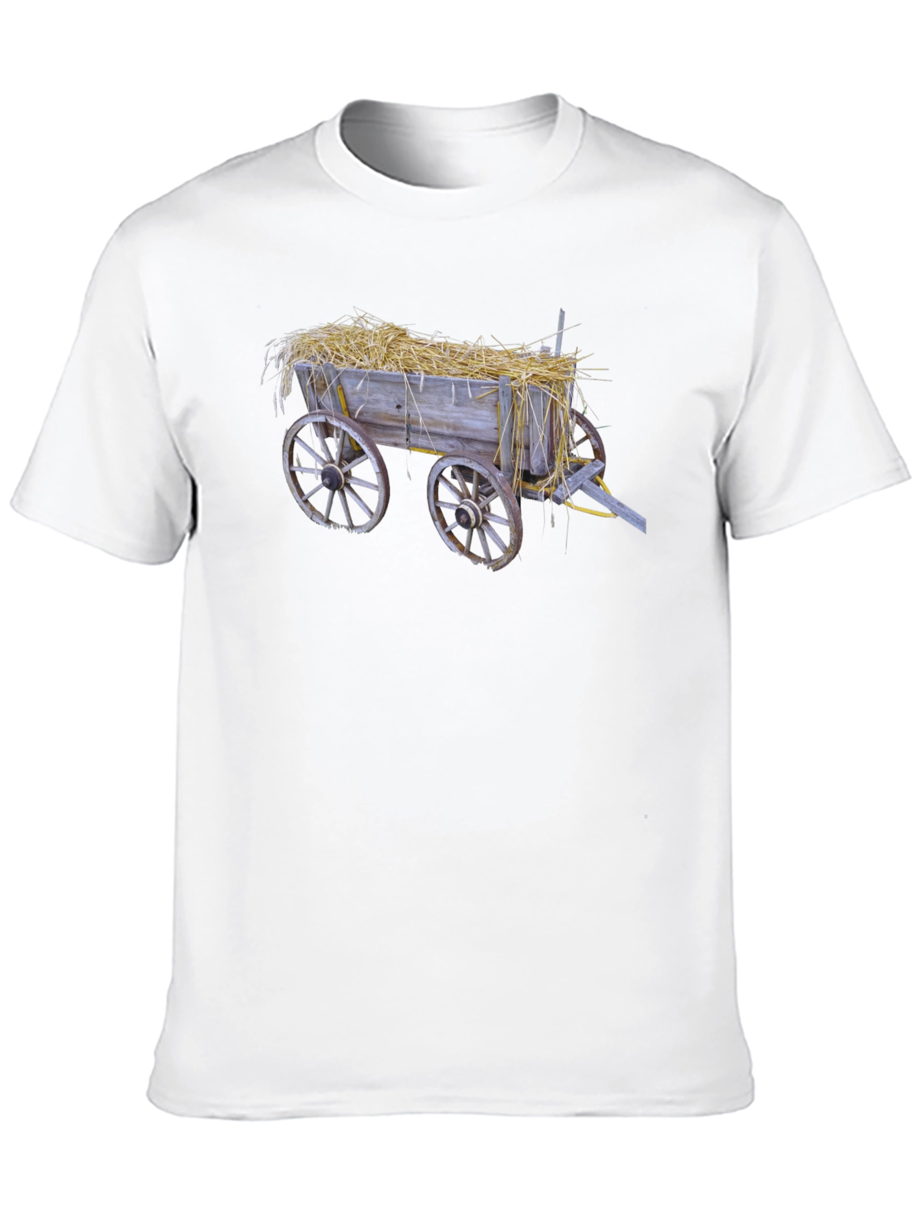 Black Hay Cart Graphic Tee - Black Cotton T-Shirt view 10