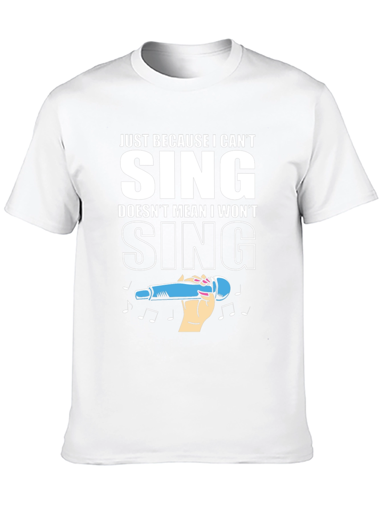 Black Funny Singing T-Shirt - Just Because I Can't Sing view 10
