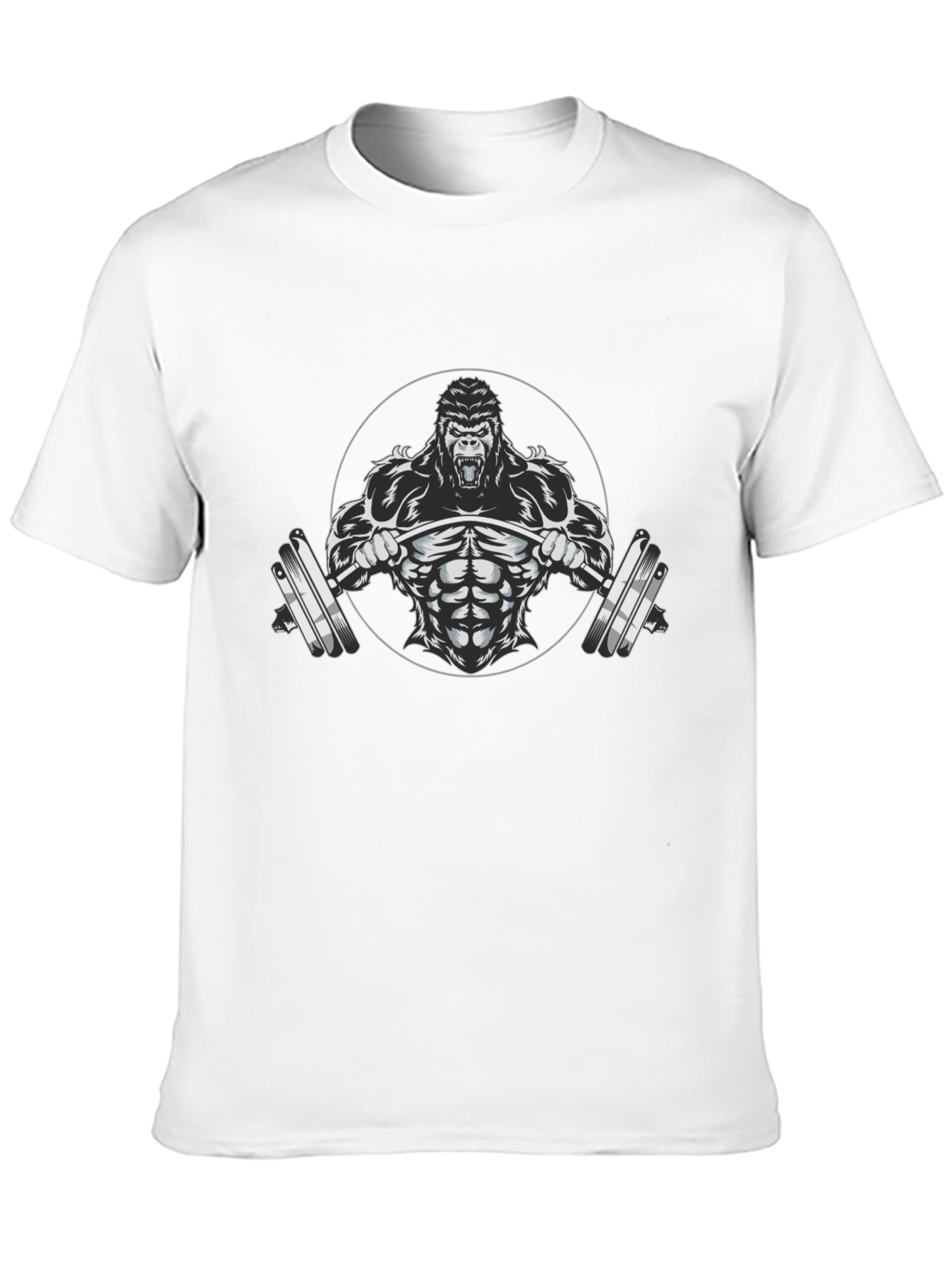 Black Gym Gorilla Barbell Graphic T-Shirt view 10
