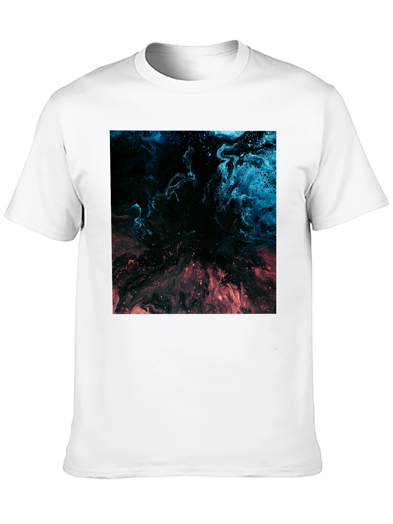 Black Abstract Nebula Graphic Black T-Shirt view 10