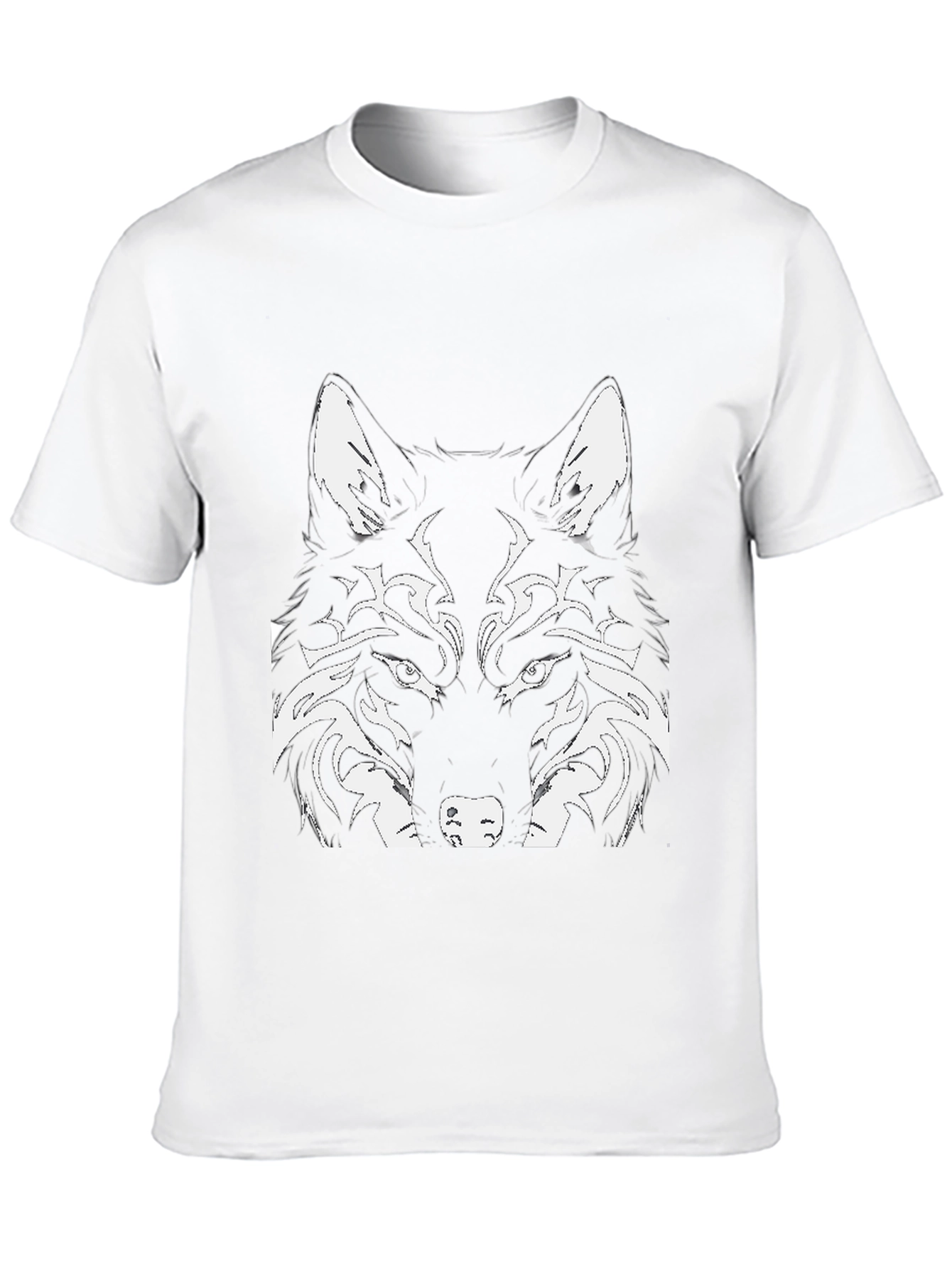Black Wolf Graphic Print Black T-Shirt view 10
