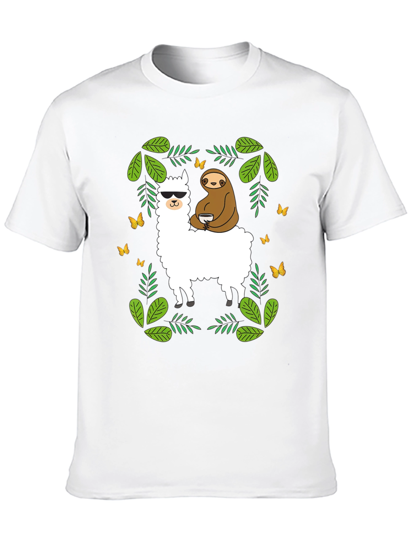 Black Llama Sloth Graphic T-Shirt - Cool & Comfy Tee view 10