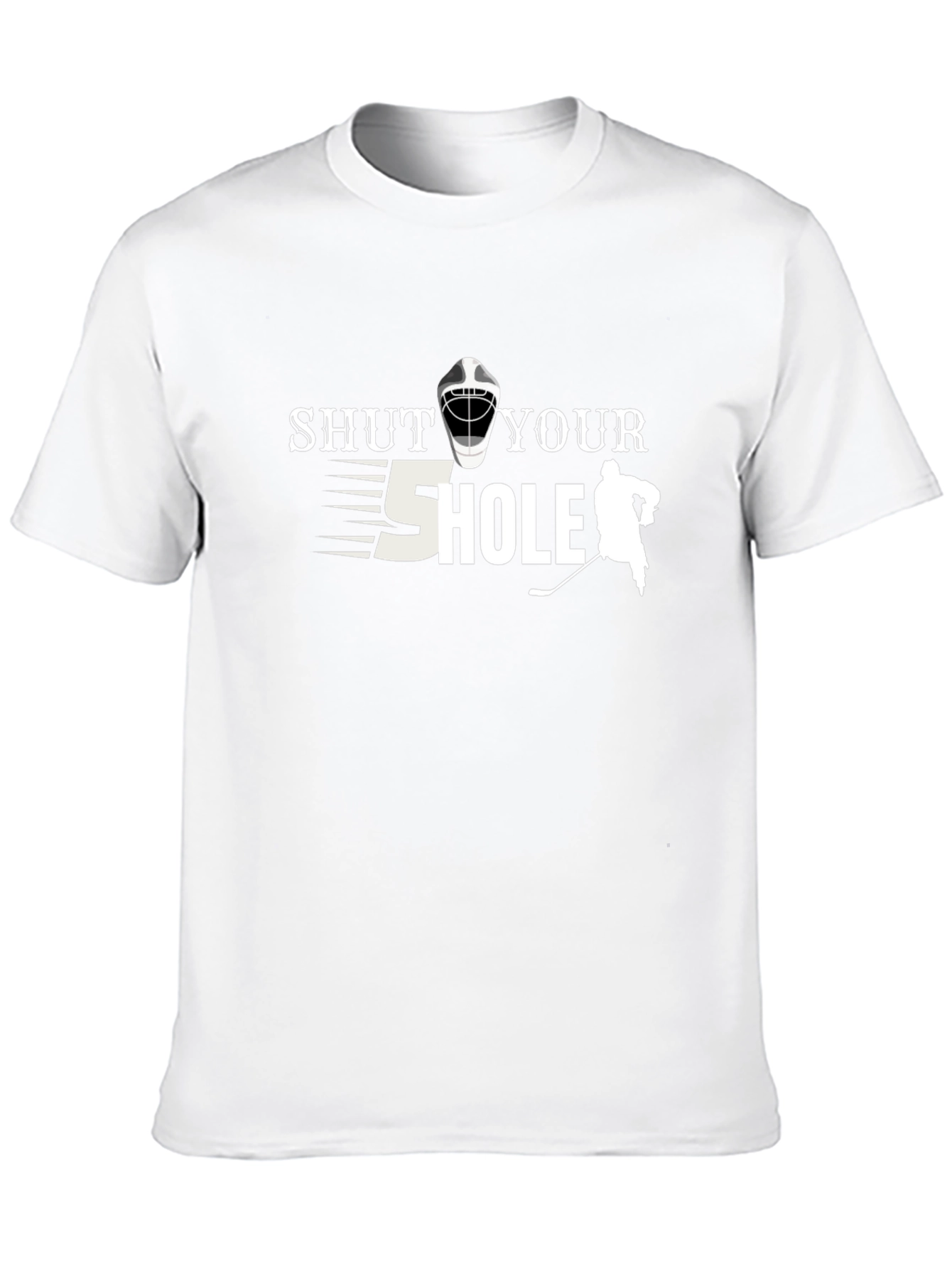 Black Shut Your 5 Hole Hockey T-Shirt - Funny Graphic Tee view 10