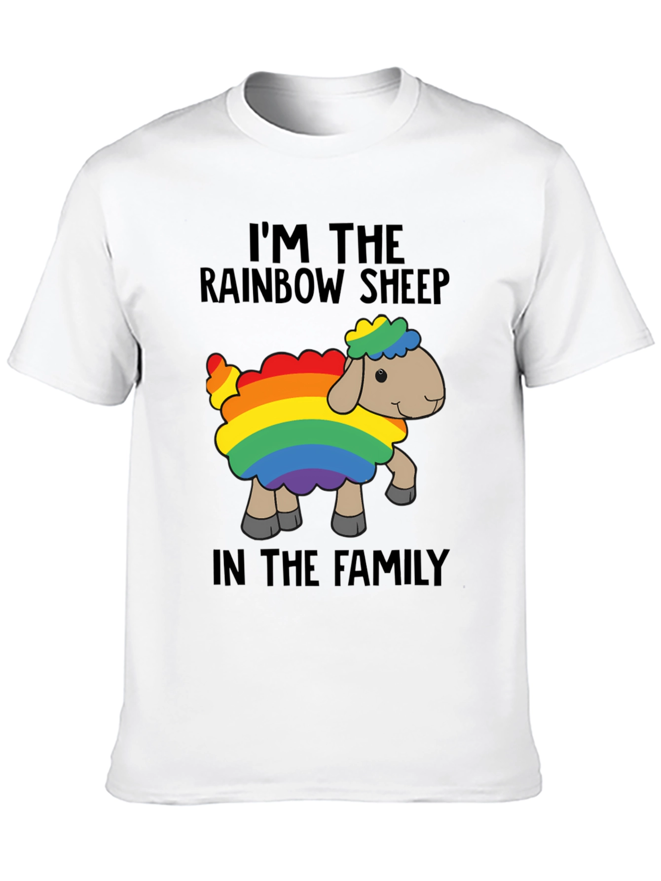 Black Rainbow Sheep T-Shirt - Pride Family Tee view 10