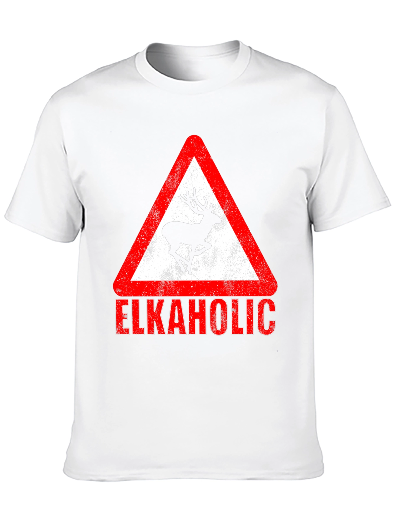 Black Elkaholic Graphic Tee - Funny Elk Warning Sign view 10