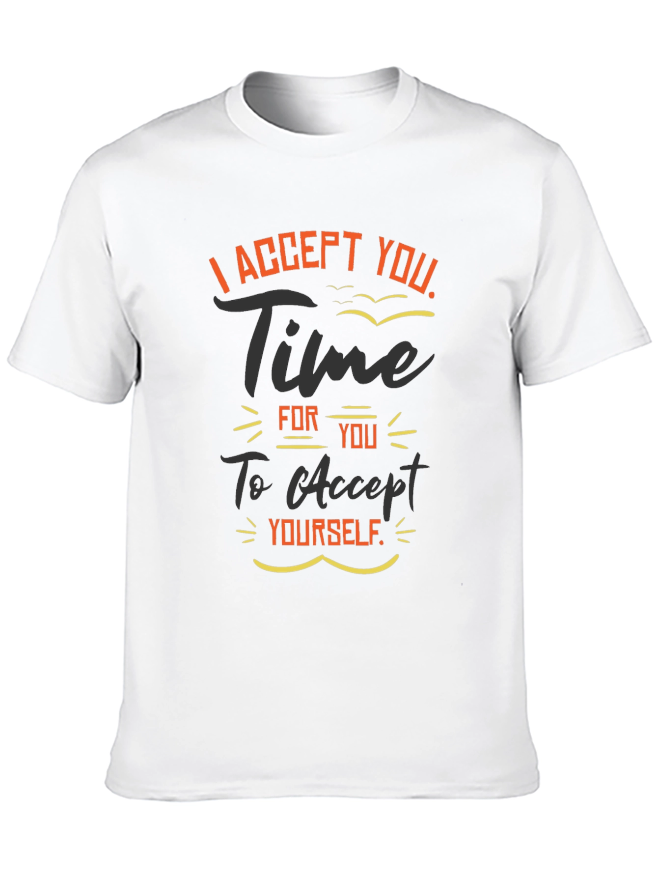 Black Accept Yourself Graphic T-Shirt - Inspiring Design view 10