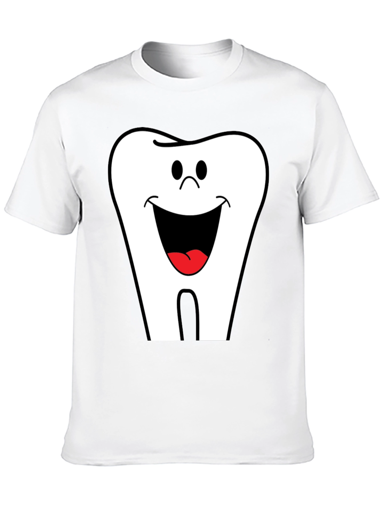 Black Smiling Tooth Graphic T-Shirt - Black Cotton Tee view 10