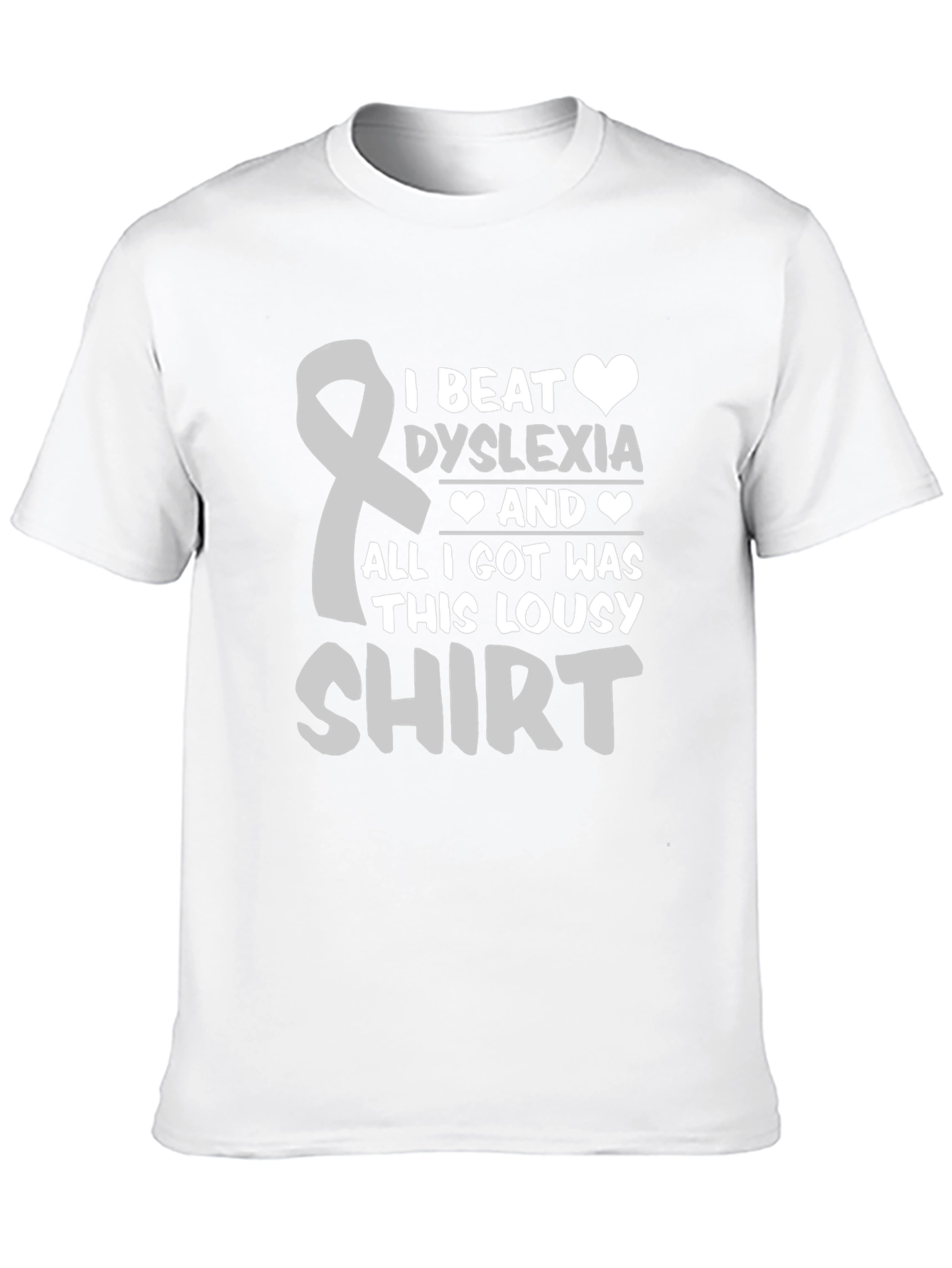 Black Dyslexia Awareness T-Shirt - I Beat Dyslexia Lousy Shirt view 10