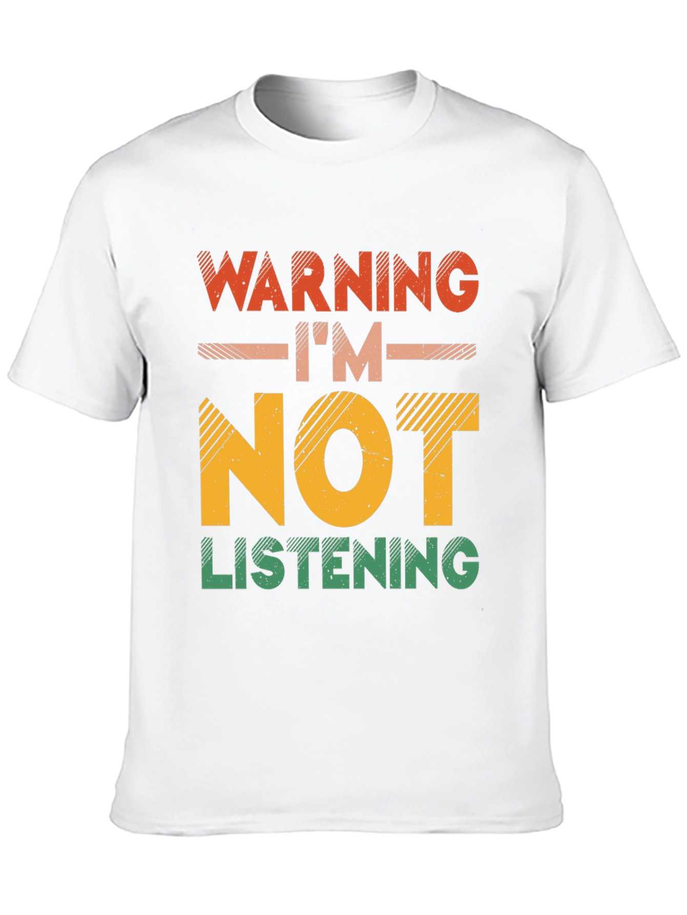 Black Warning I'm Not Listening T-Shirt view 10