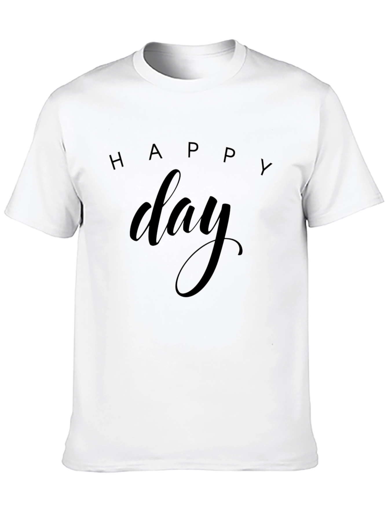 Black Happy Day Graphic Tee - Black Casual T-Shirt view 10