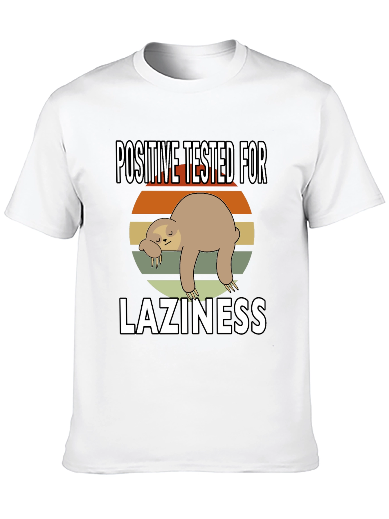 Black Positive Tested for Laziness Sloth Graphic Tee view 10