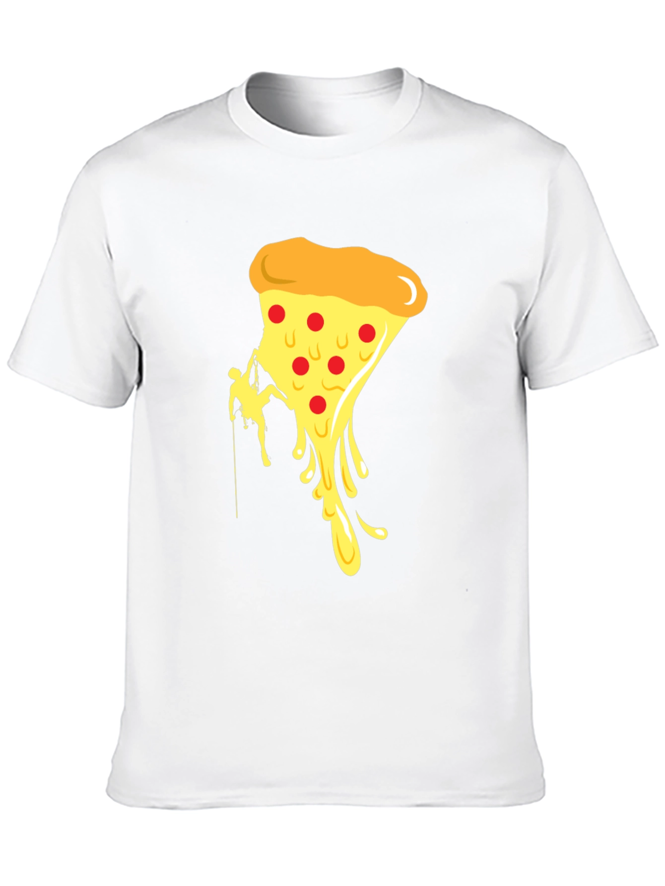 Black Climbing Pizza T-Shirt - Funny Graphic Tee view 10