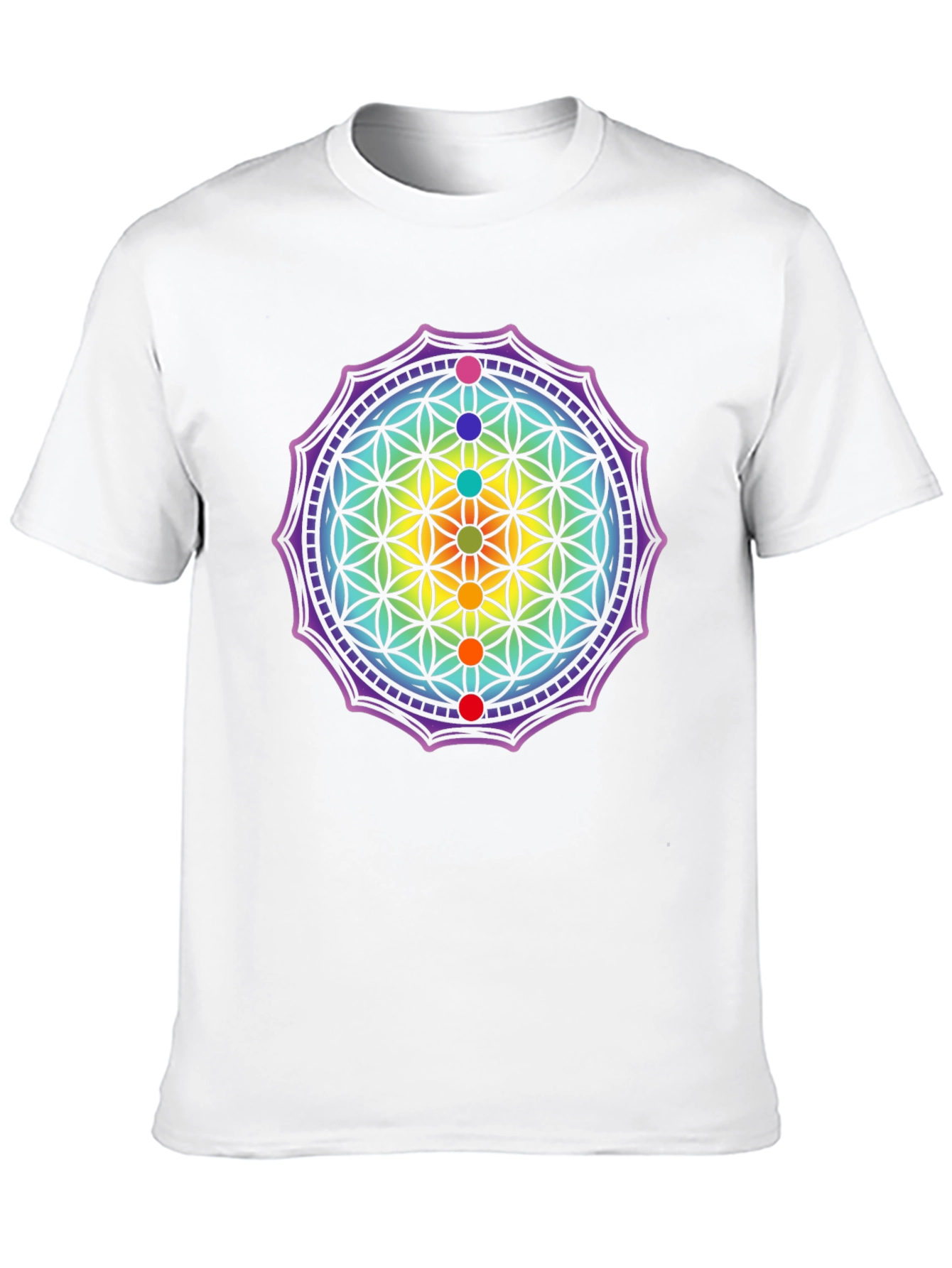 Black Chakra Flower of Life Graphic Tee view 10