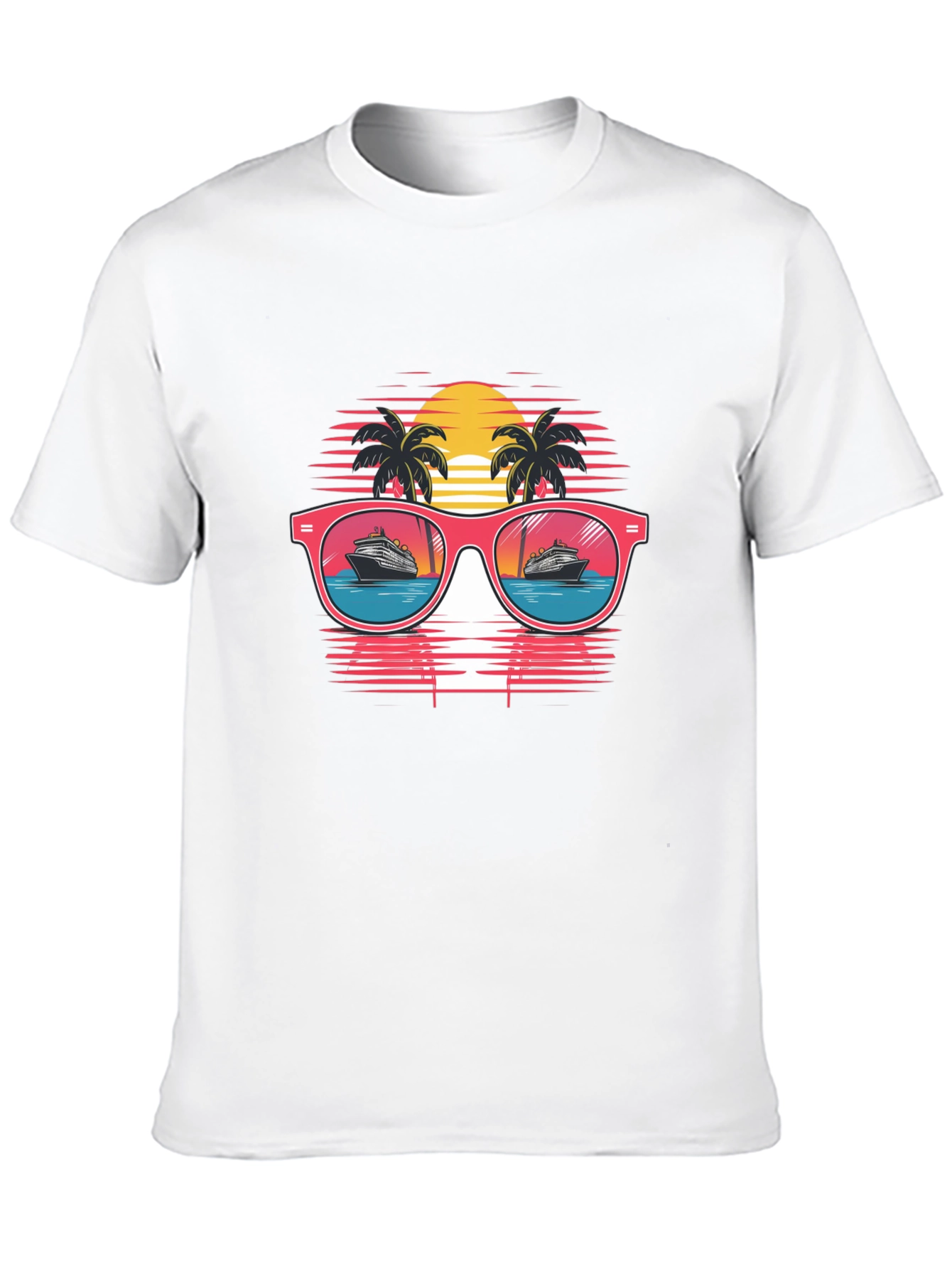 Black Retro Cruise Sunglasses Graphic Tee view 10