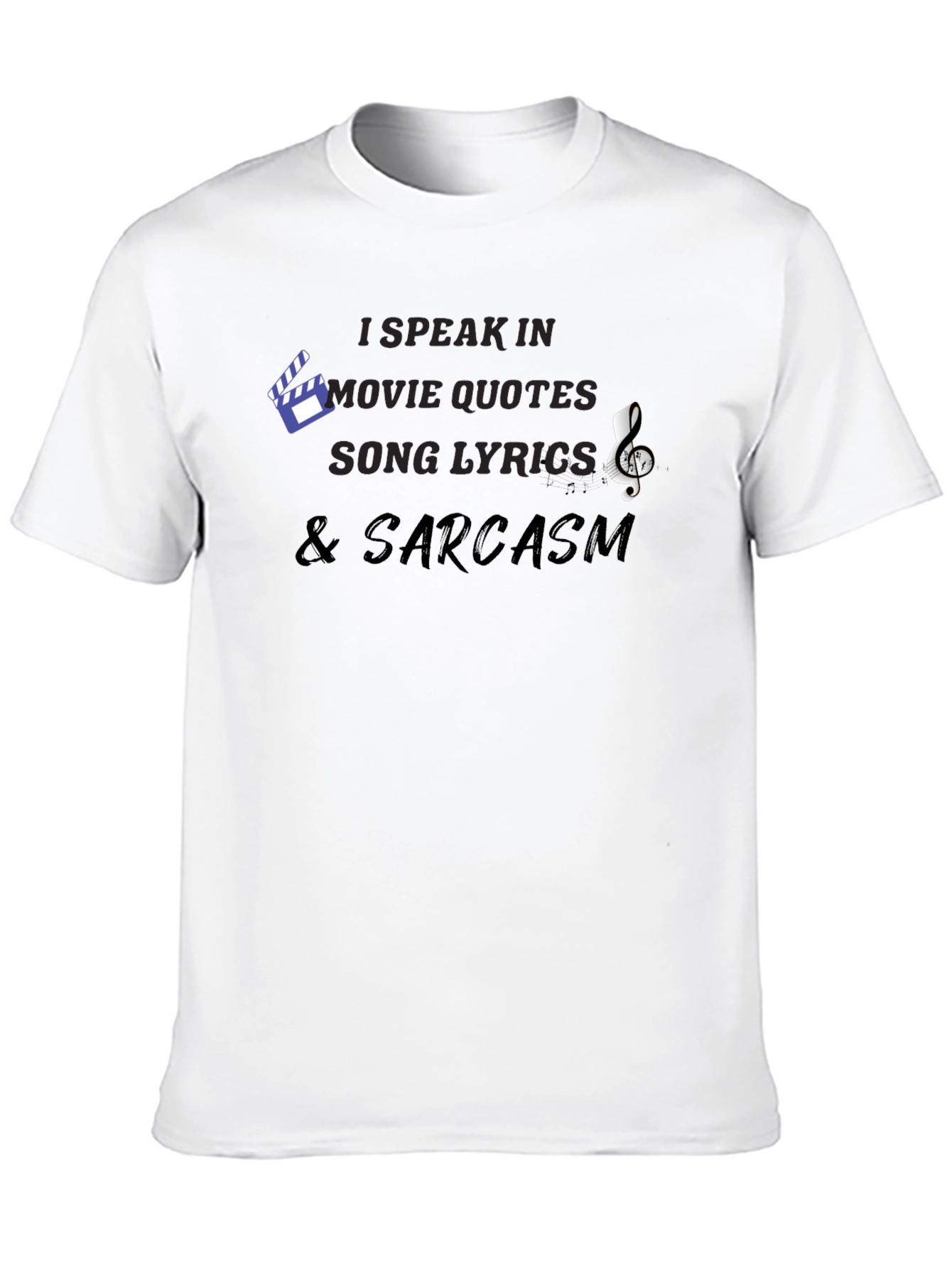 Black Movie Quotes, Lyrics & Sarcasm Black Graphic Tee view 10