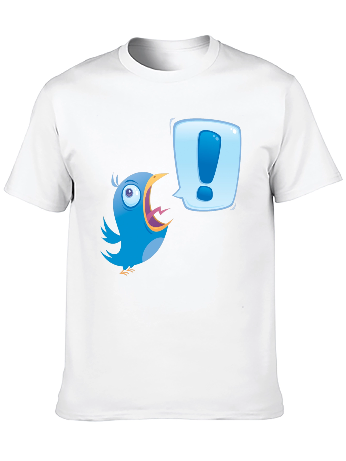 Black Cartoon Bird Exclamation T-Shirt view 10
