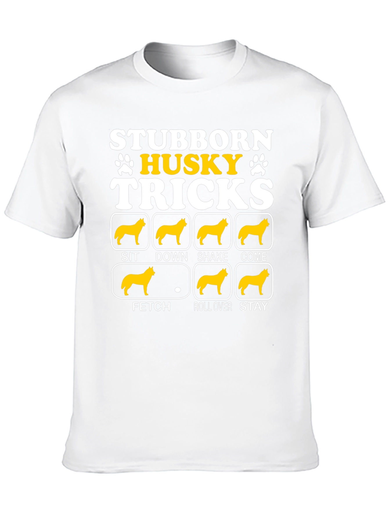 Black Stubborn Husky Tricks Graphic T-Shirt view 10