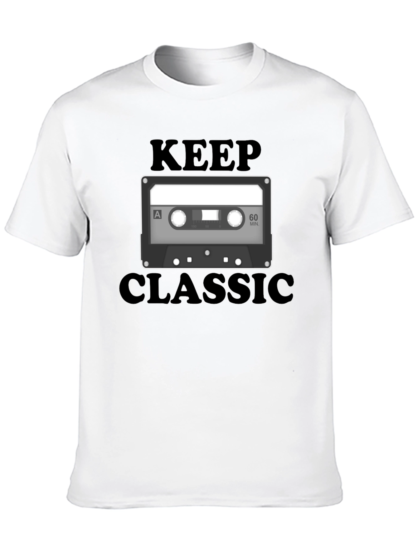 Black Keep Classic Retro Cassette Tape T-Shirt view 10