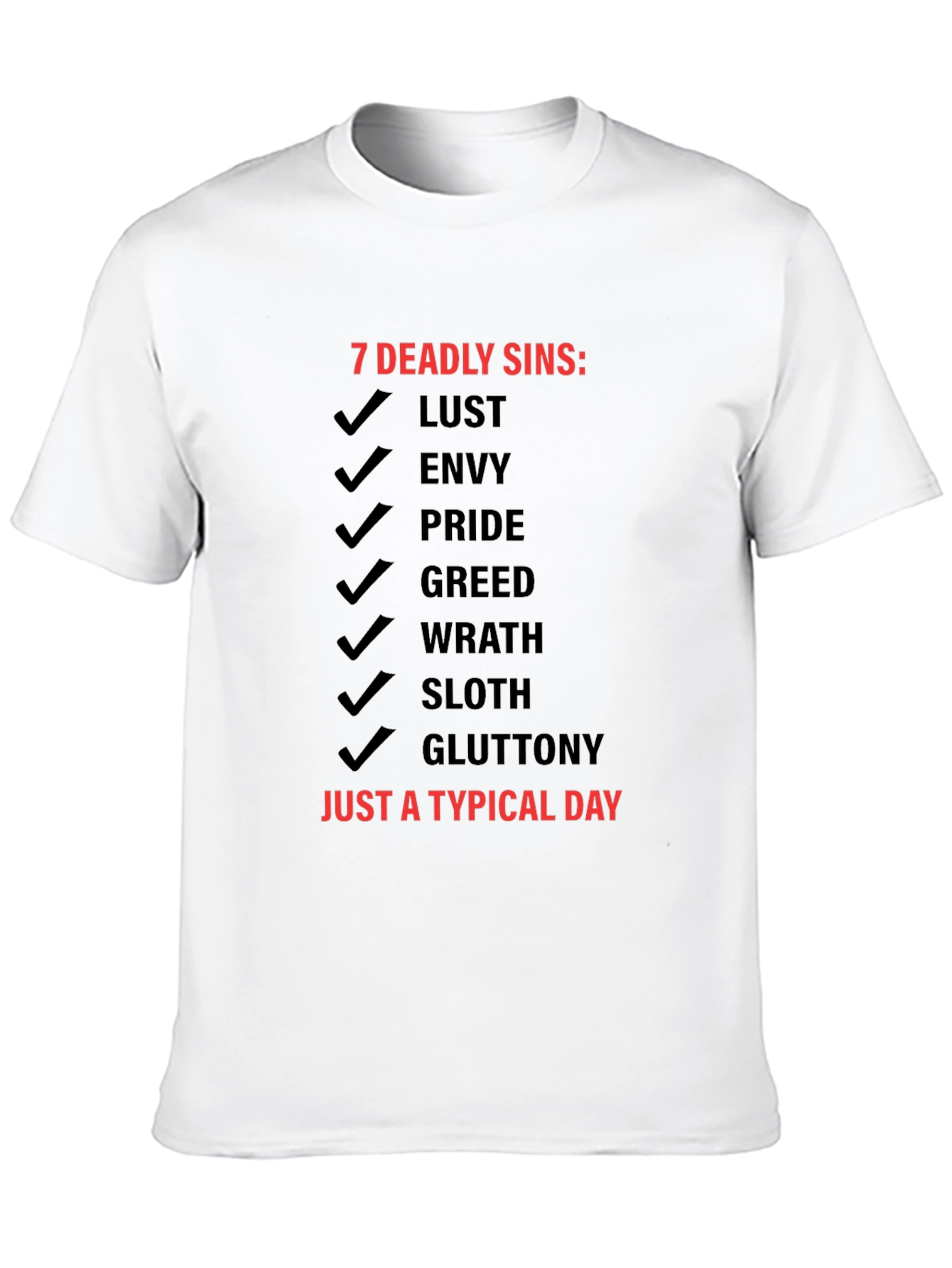 Black 7 Deadly Sins T-Shirt - Typical Day view 10