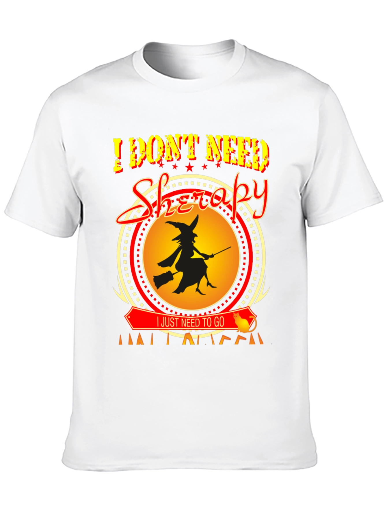 Black I Don't Need Therapy Halloween Witch T-Shirt view 10