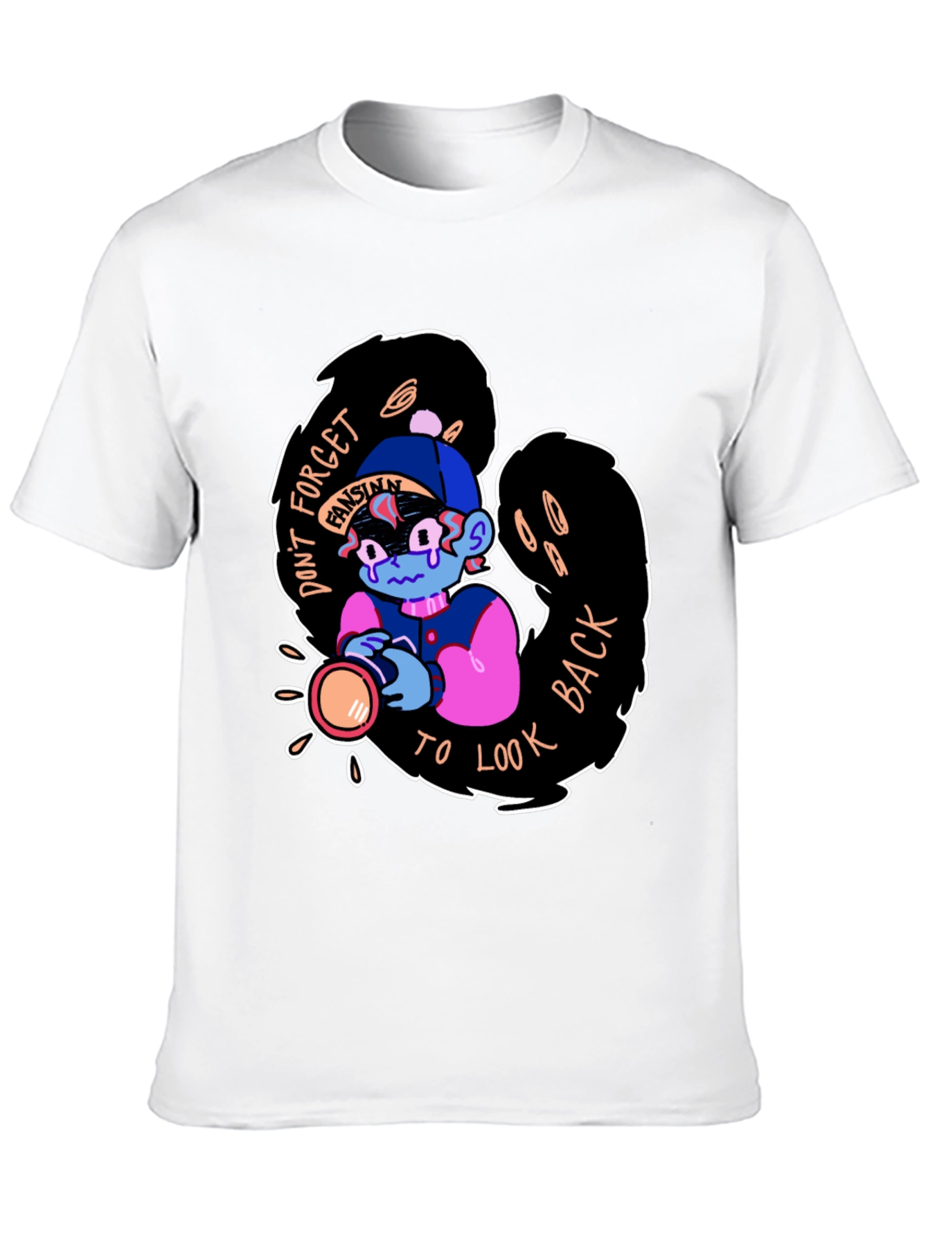 Black Don't Forget to Look Back Black Graphic Tee view 10