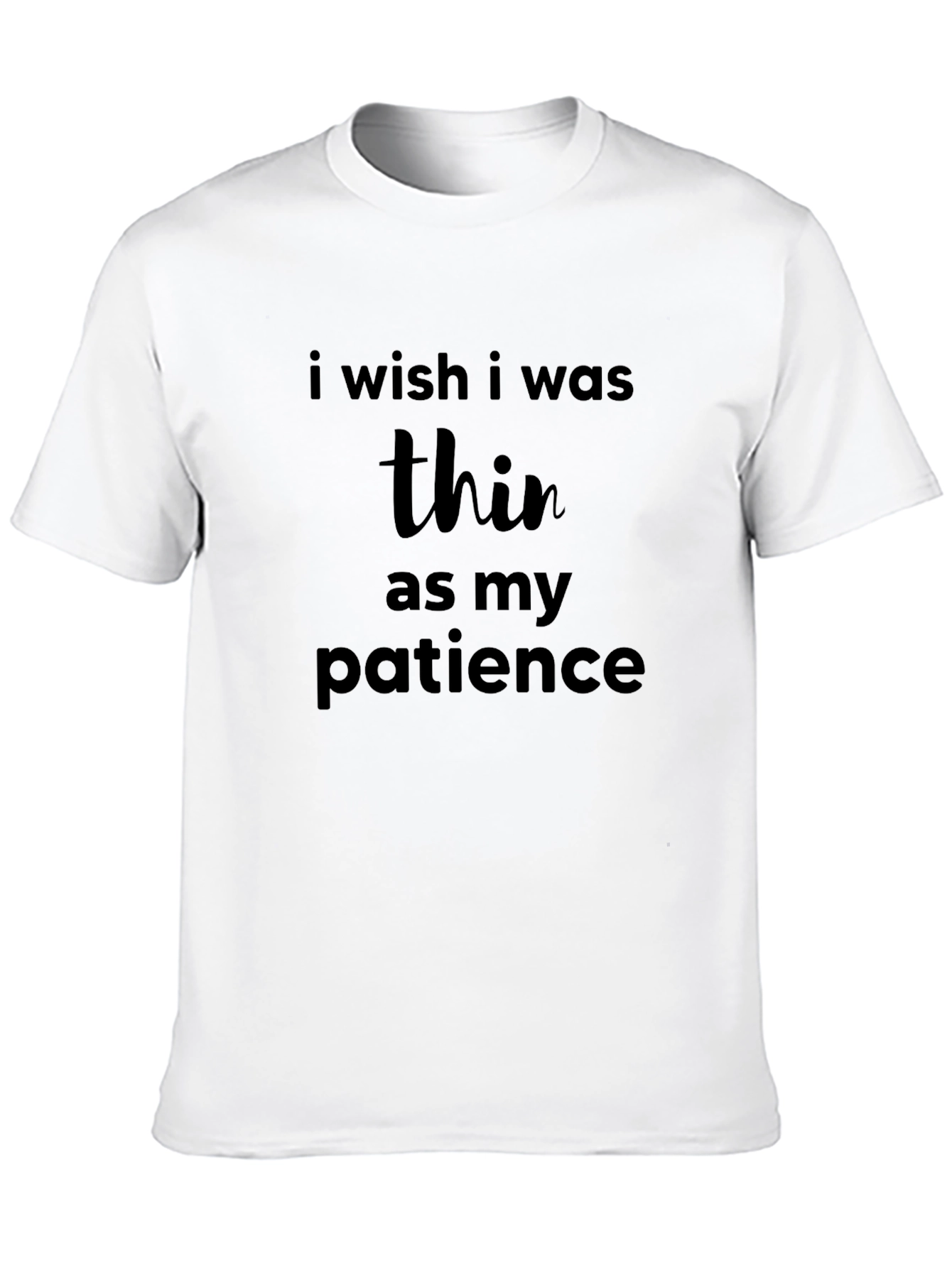 Black Funny 'Thin as My Patience' Graphic Tee view 10