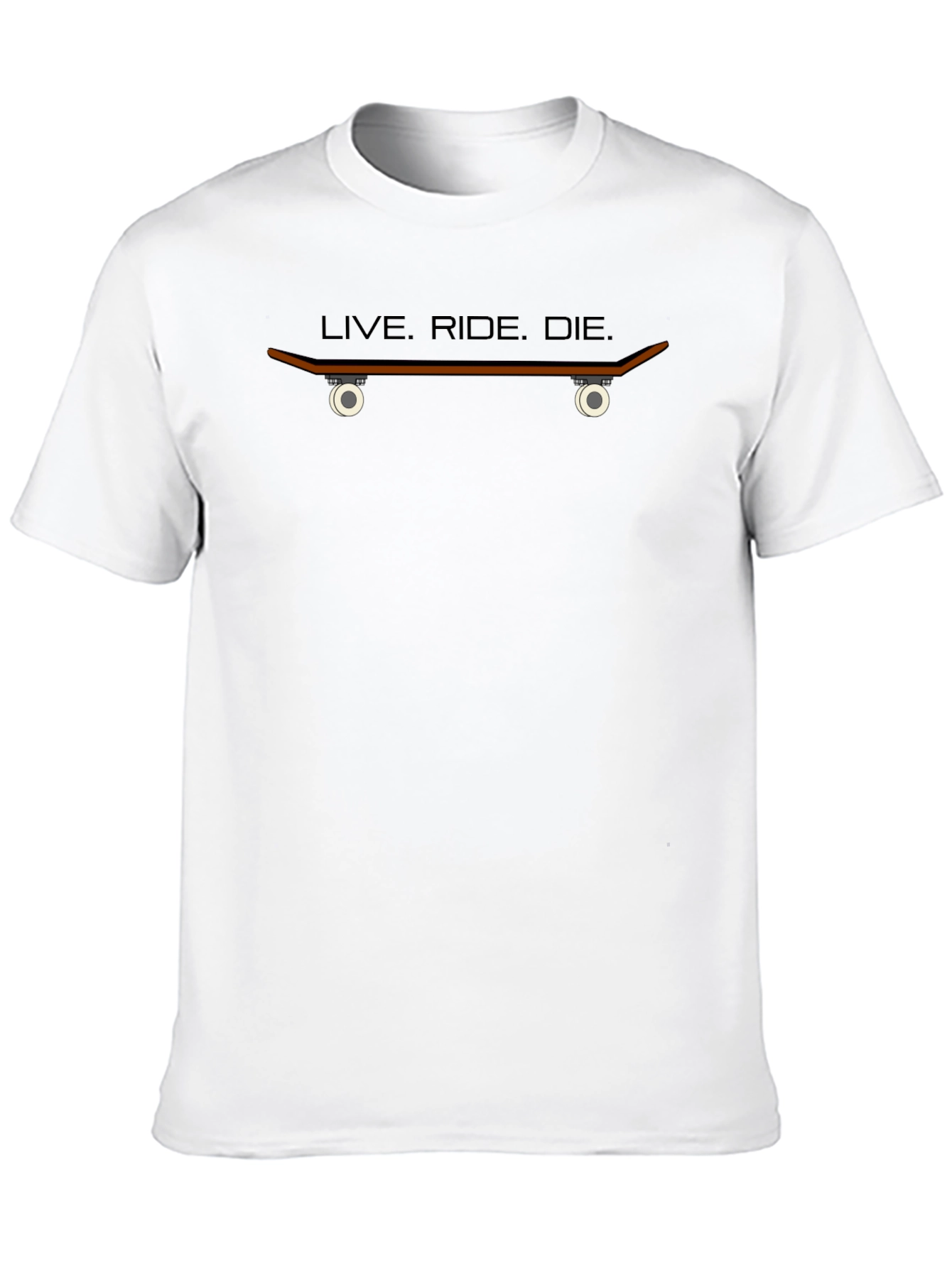 Black Live, Ride, Die Skateboard T-Shirt - Black Crew Neck Tee view 10