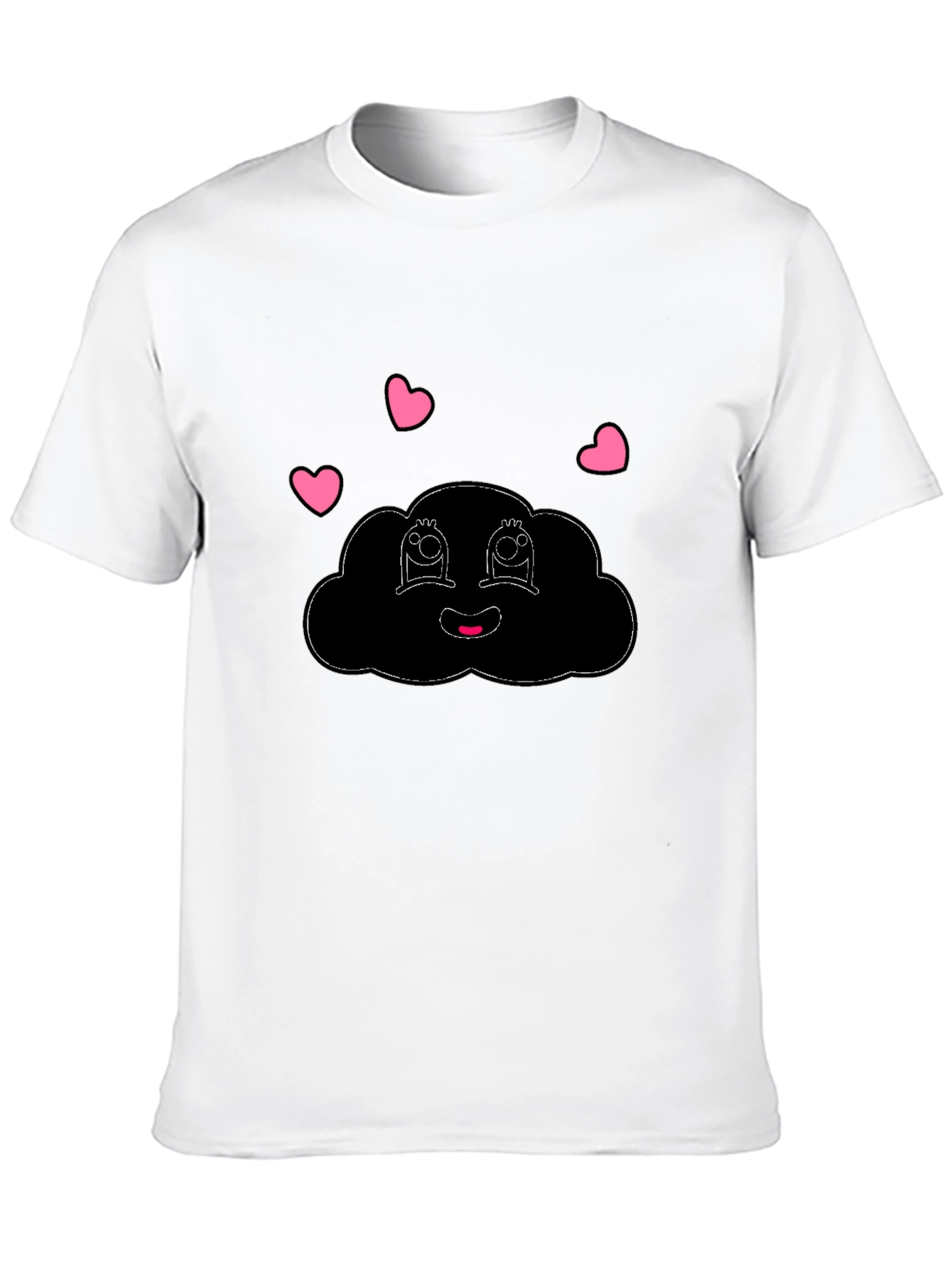 Black Cute Cloud Graphic Black T-Shirt view 10