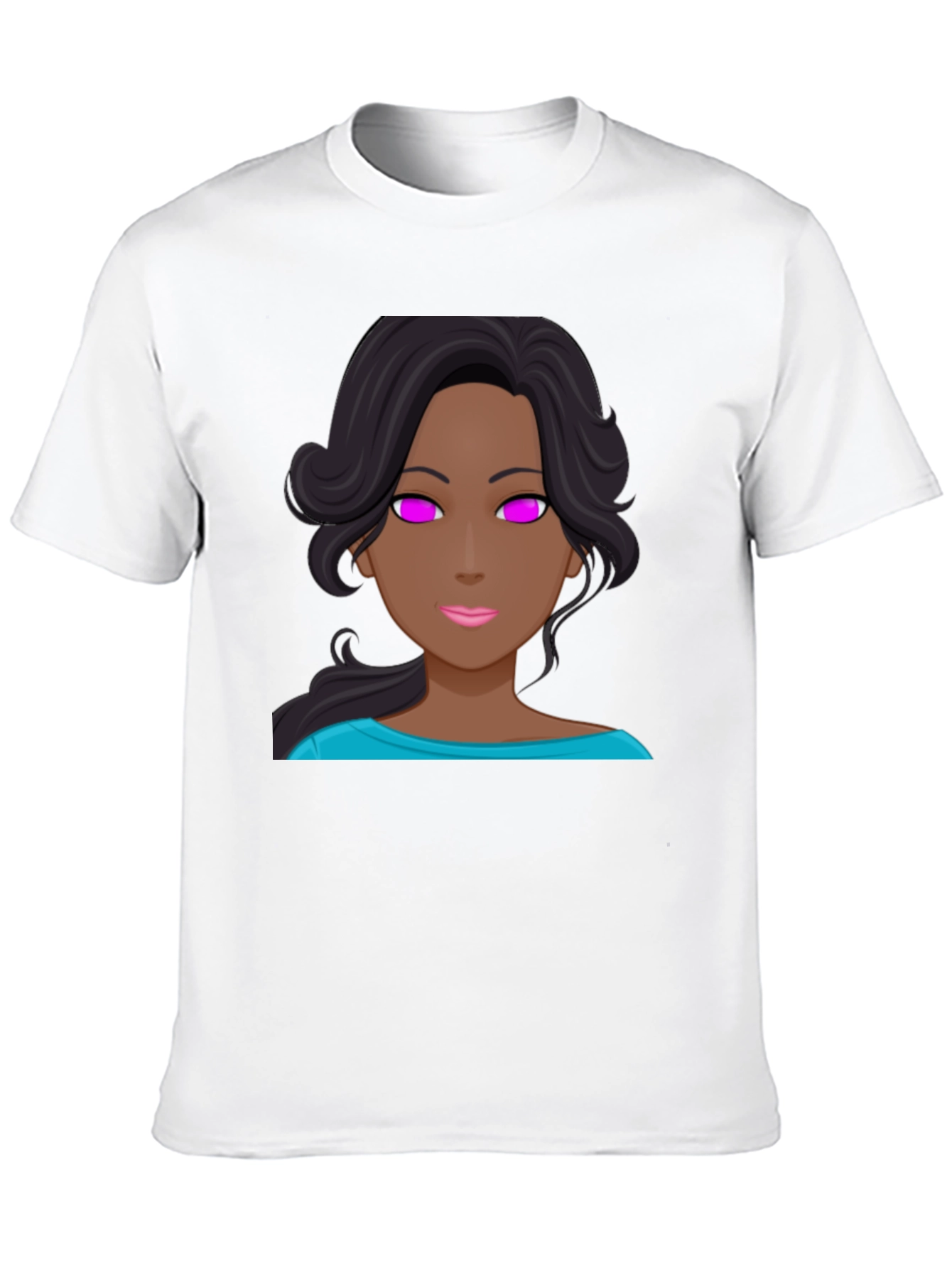 Black Cartoon Girl Graphic Tee - Black Unisex T-Shirt view 10