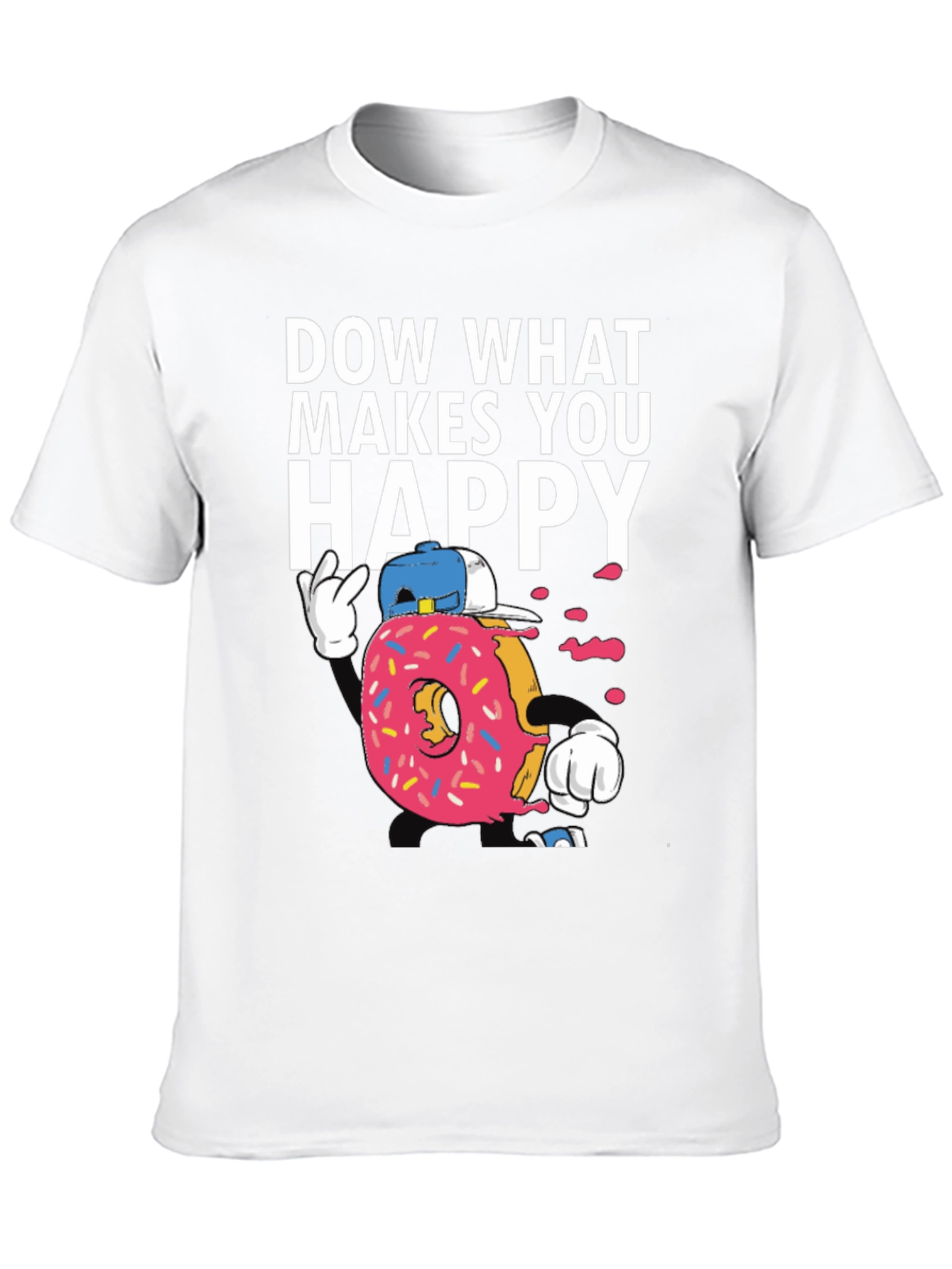 Black Funny Donut Graphic T-Shirt - Do What Makes You Happy view 10