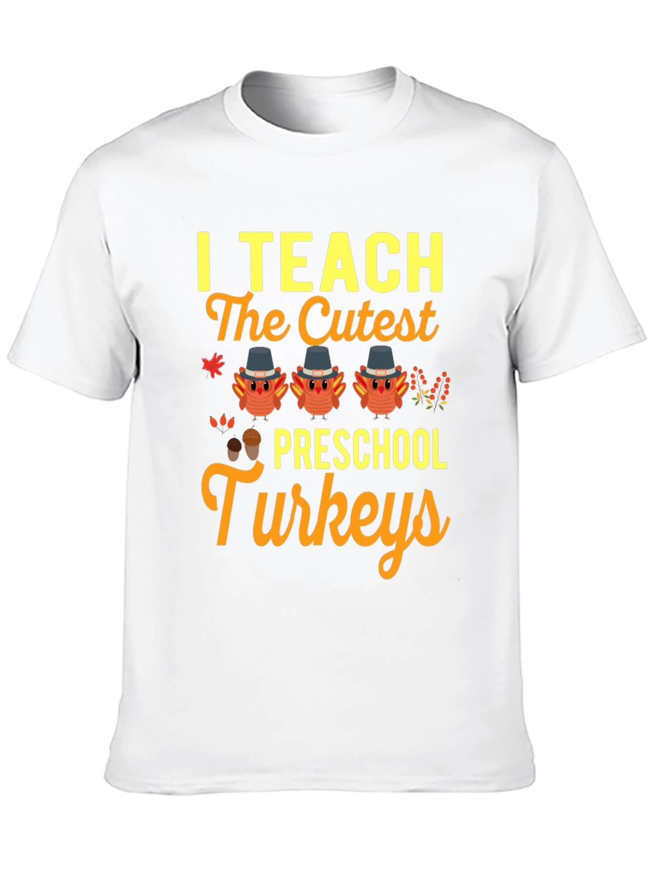 Black Cute Preschool Turkey Teacher T-Shirt view 10