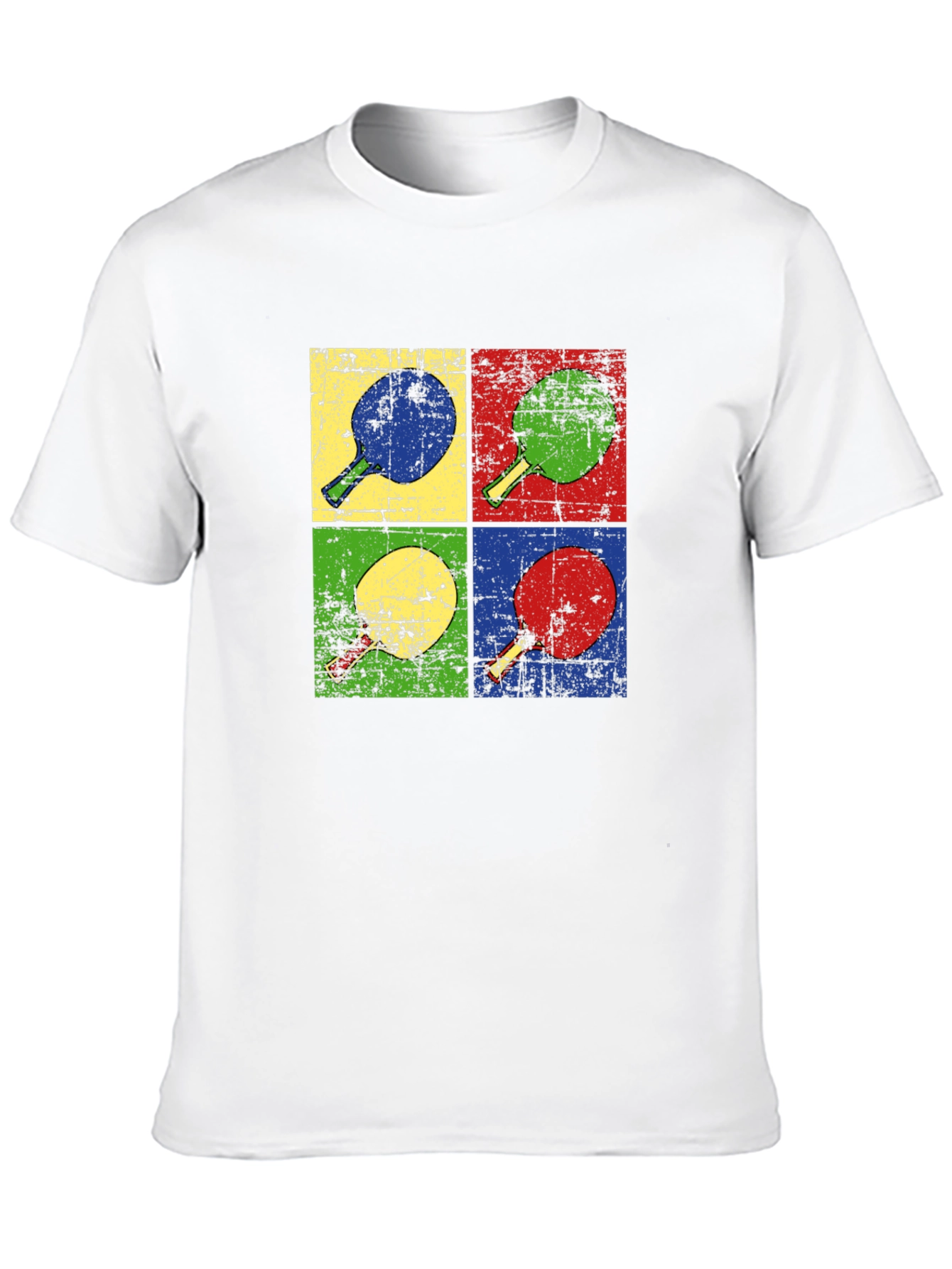 Black Retro Pop Art Ping Pong Paddle T-Shirt view 10