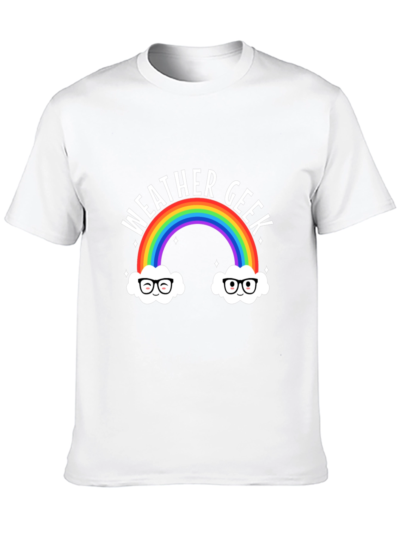 Black Weather Geek Rainbow T-Shirt - Funny Graphic Tee view 10