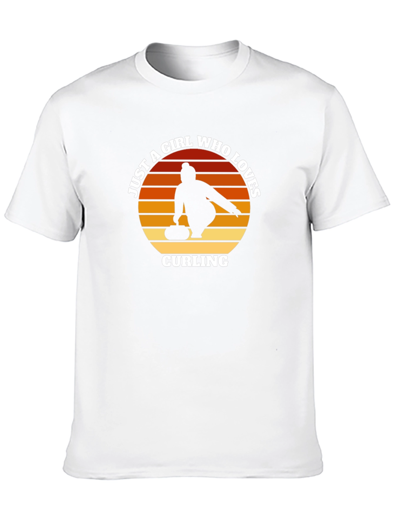 Black Curling Girl T-Shirt - Just A Girl Who Loves Curling Tee view 10