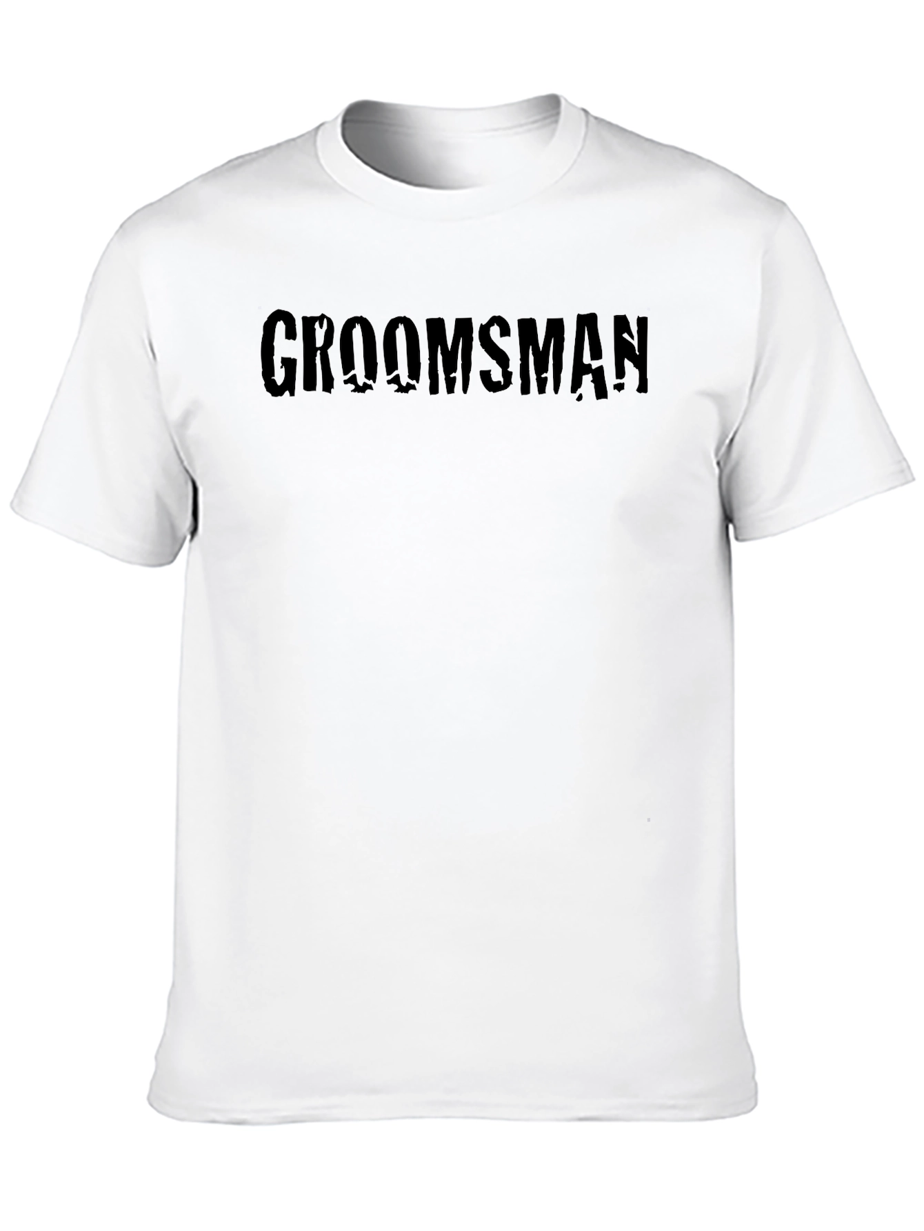 Black Groomsman Crew Neck Graphic Tee - Black view 10