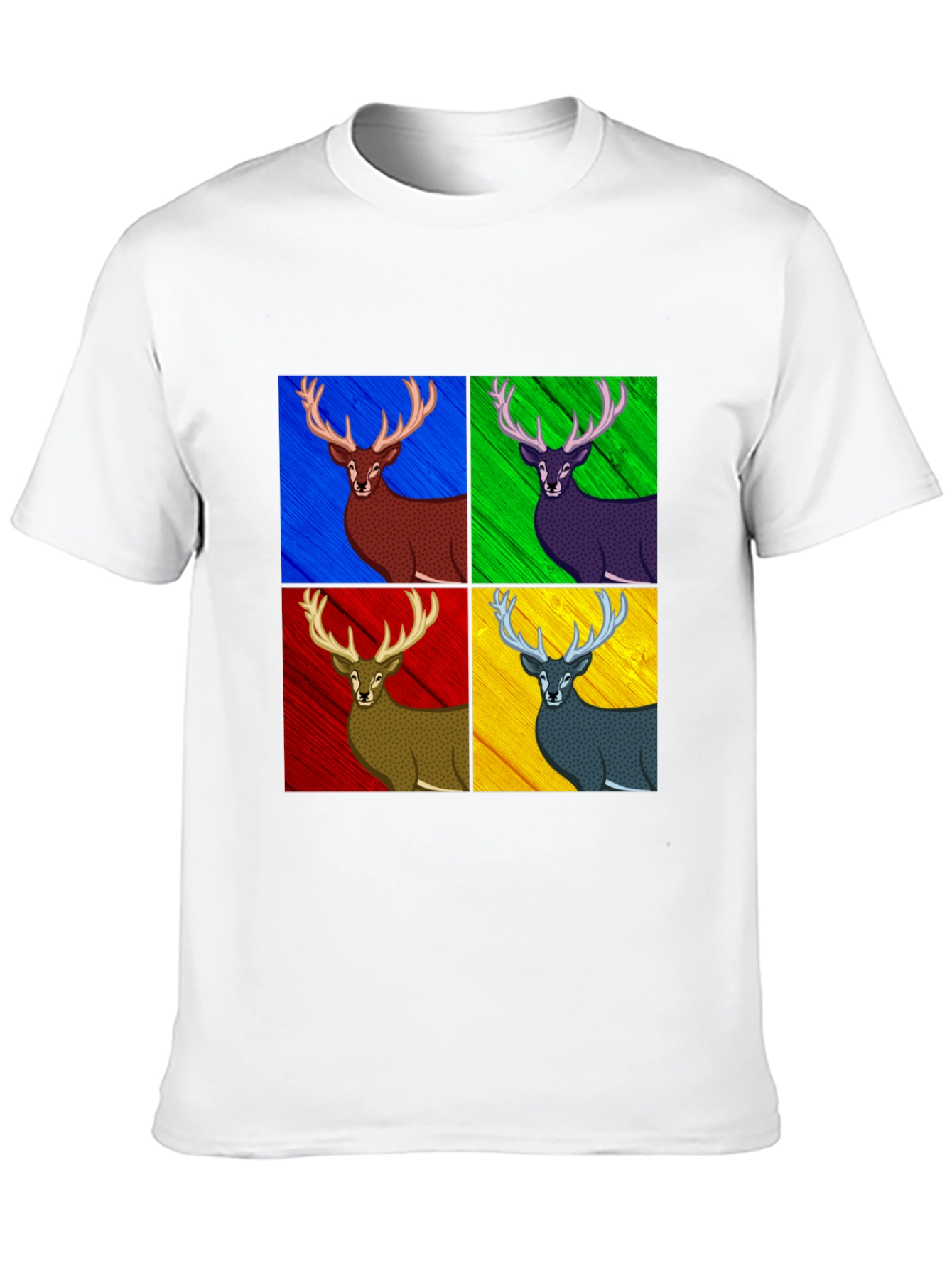 Black Pop Art Deer Graphic Tee - Black Cotton Blend view 10