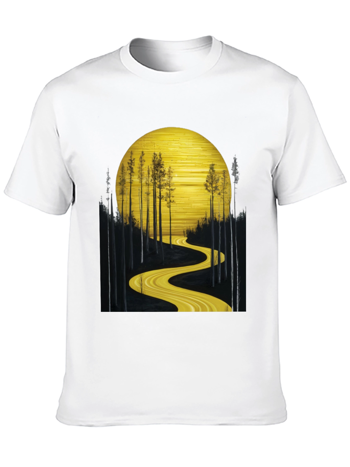 Black Golden Road Forest Graphic Tee view 10